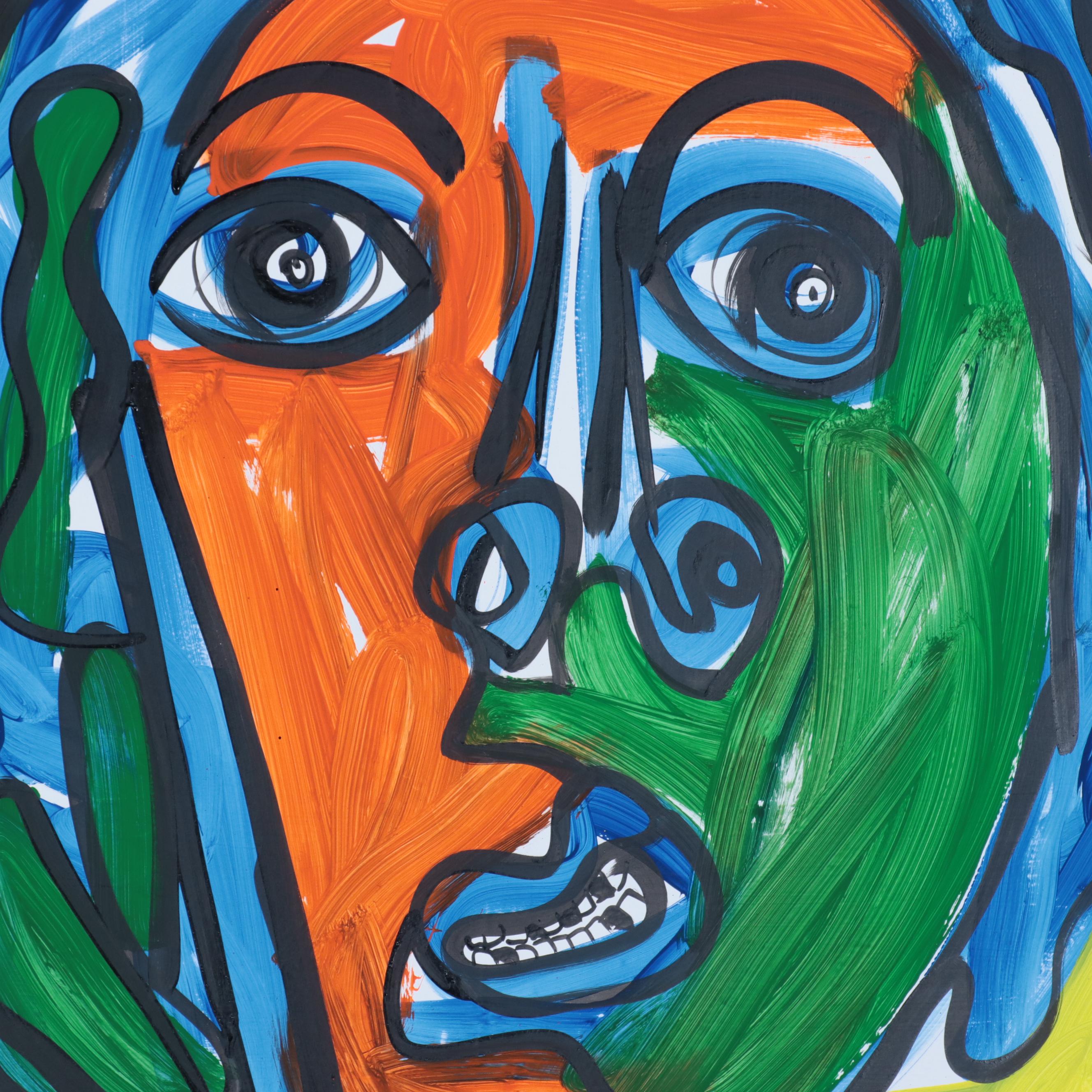 Peter Keil Abstract Portrait Acrylic Painting