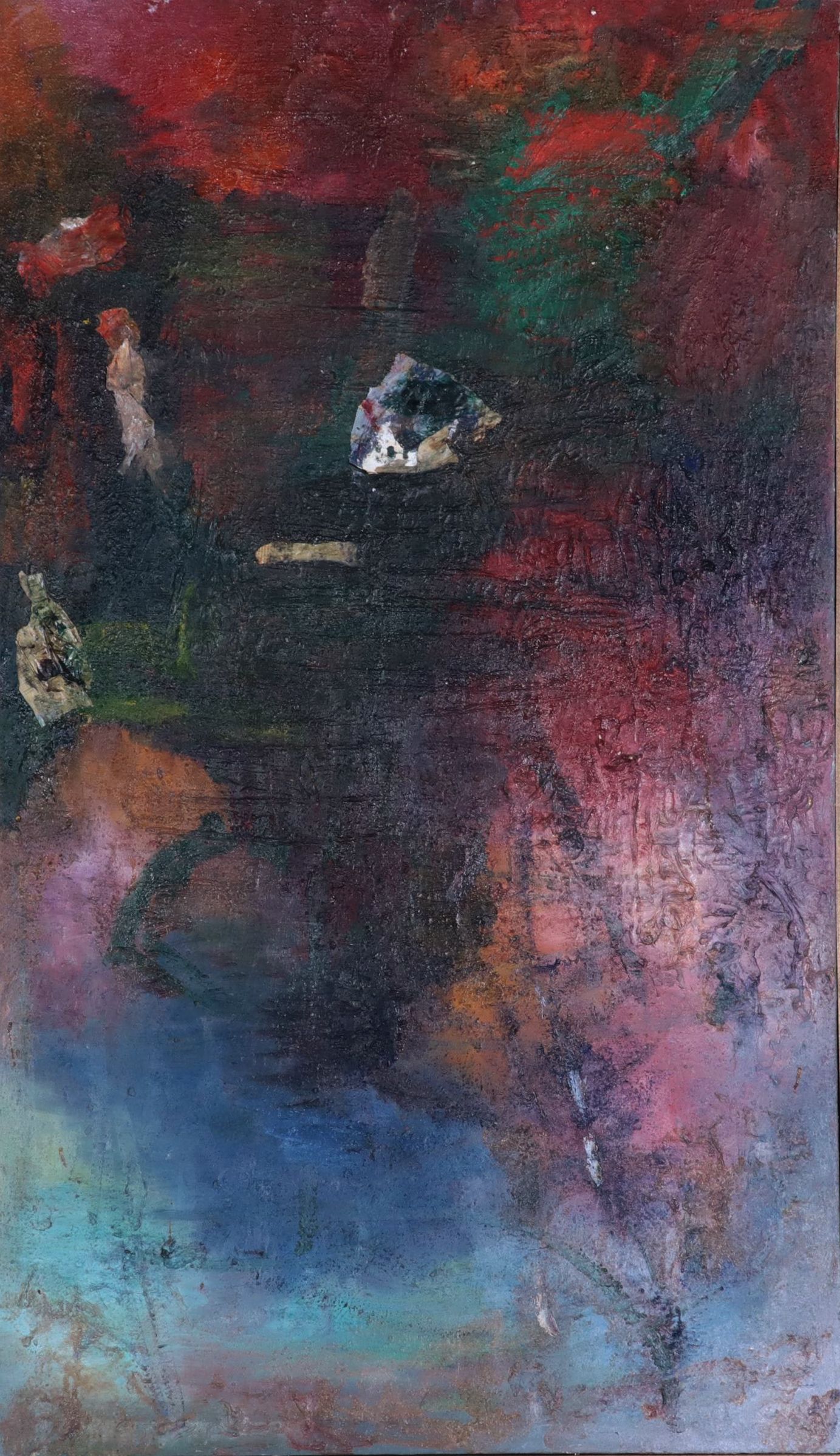 Louis Papp Abstract Mixed Media Painting, 1988