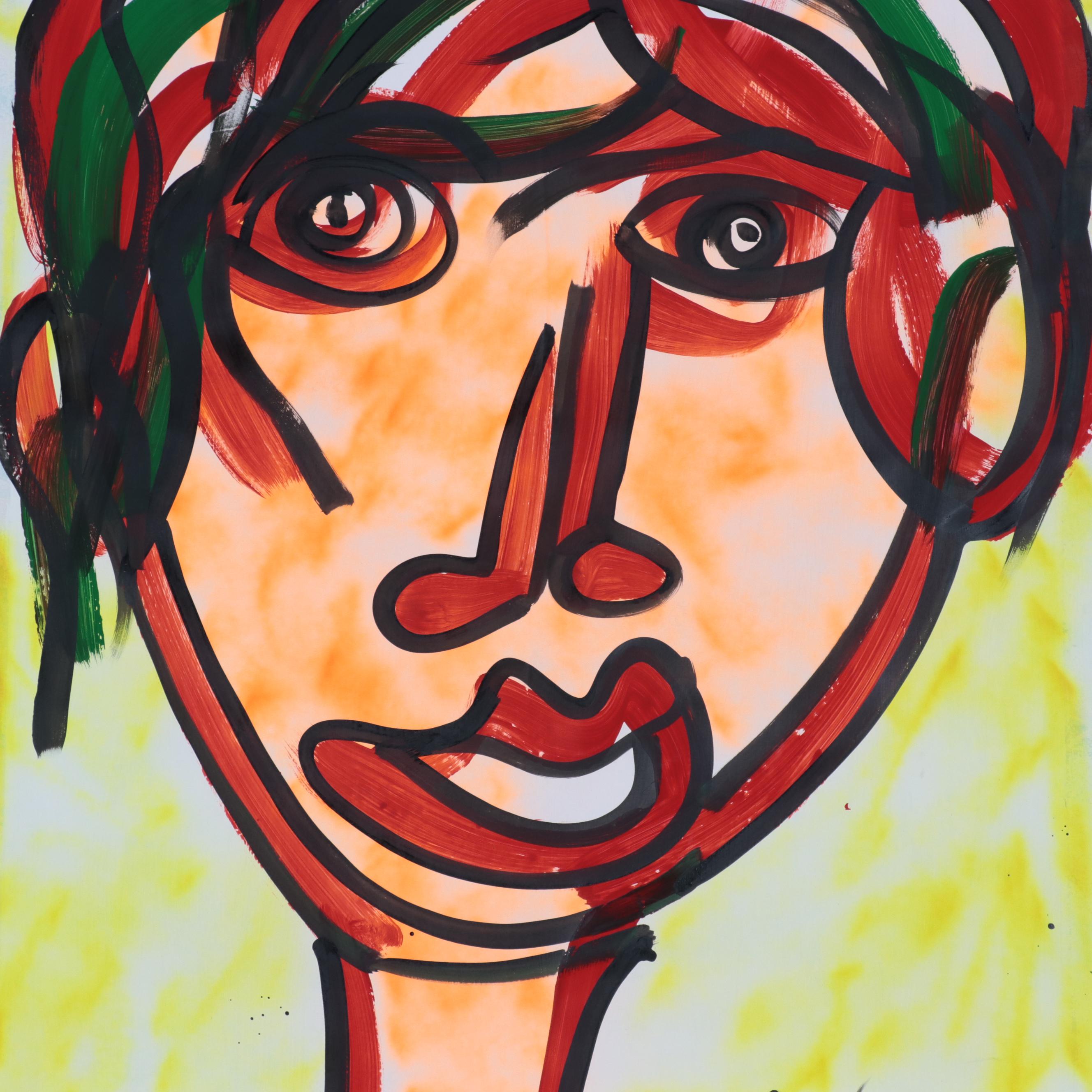 Peter Keil Abstract Portrait Acrylic Painting