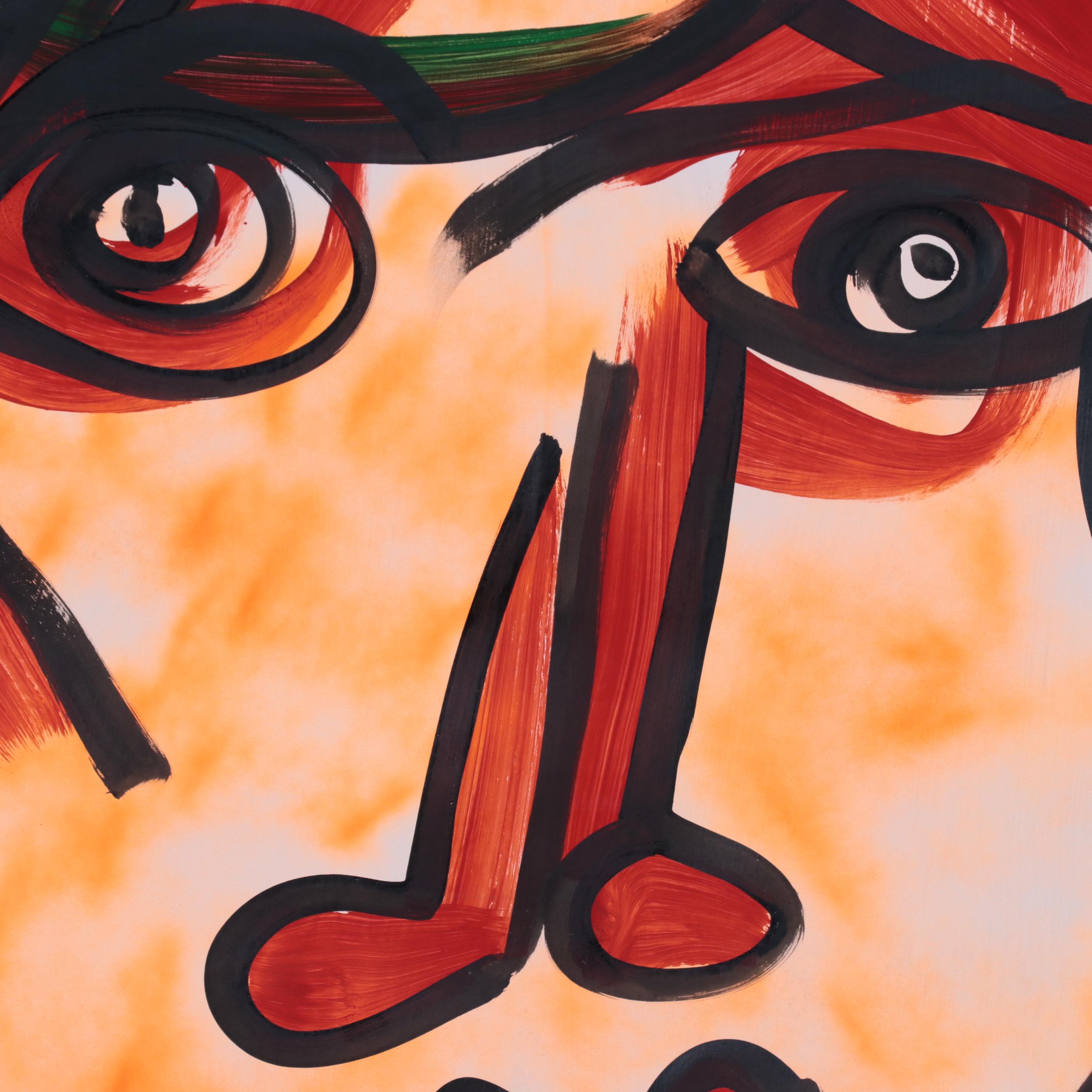 Peter Keil Abstract Portrait Acrylic Painting