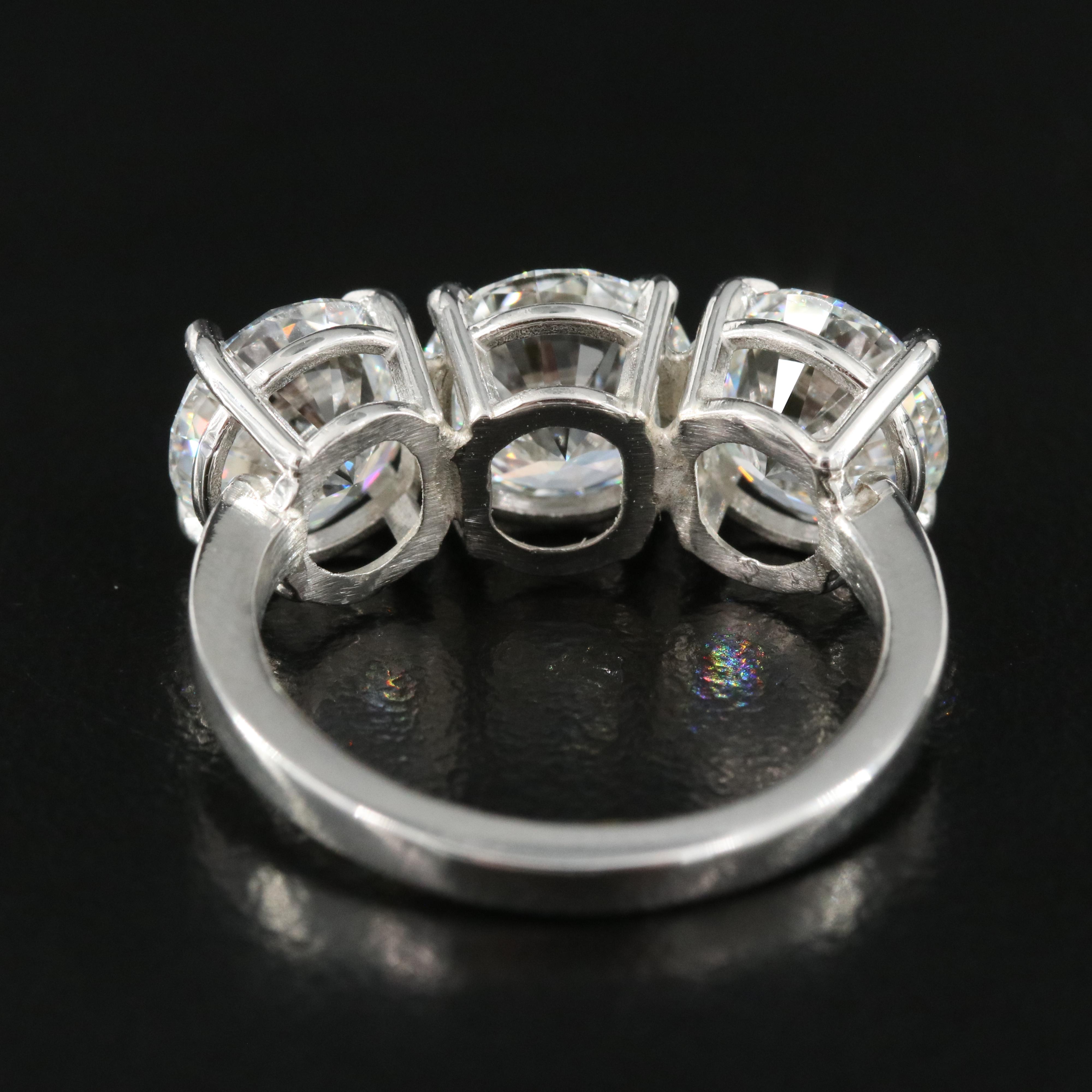Platinum 5.02 CTW Lab Grown Three Stone Ring with IGI Reports