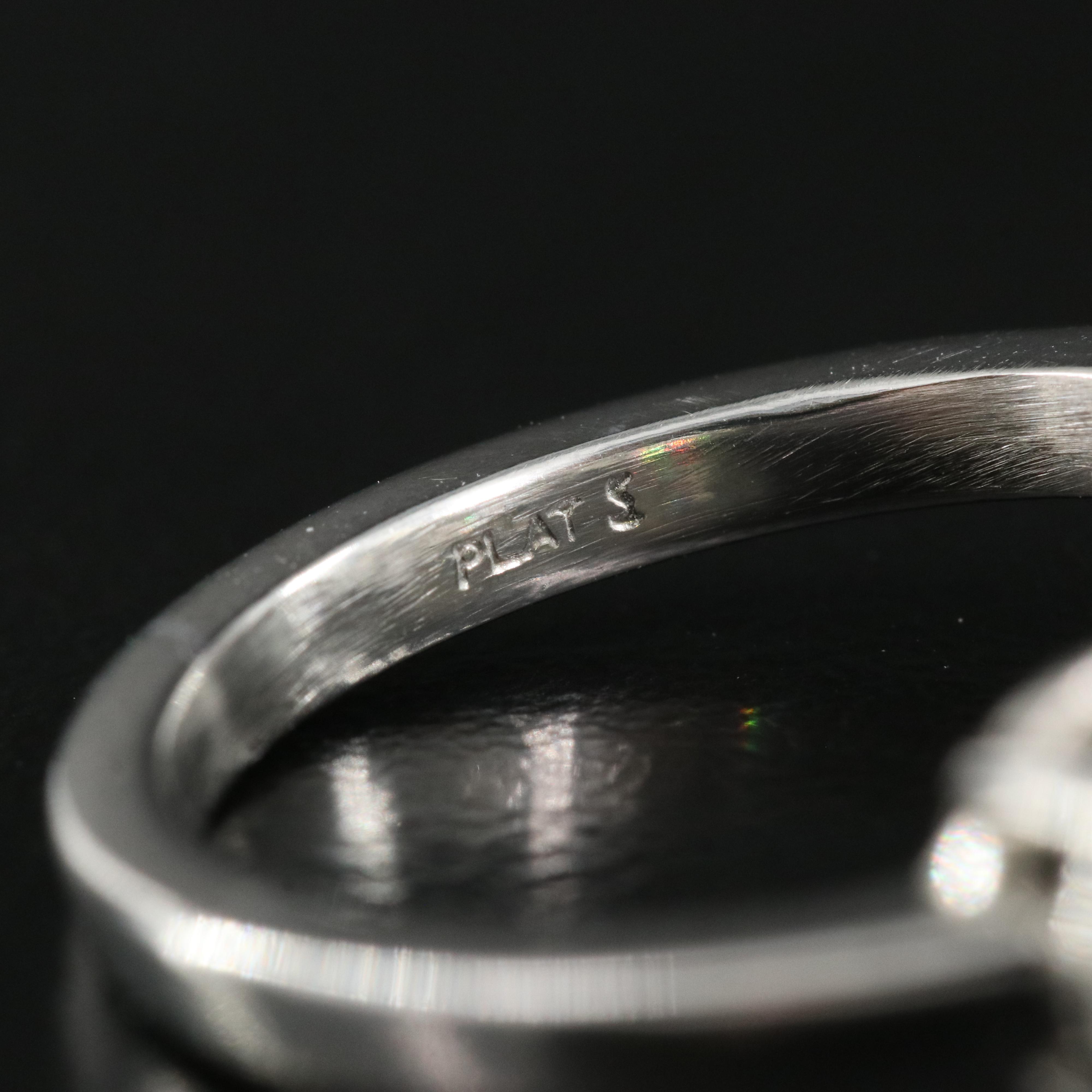 Platinum 5.02 CTW Lab Grown Three Stone Ring with IGI Reports