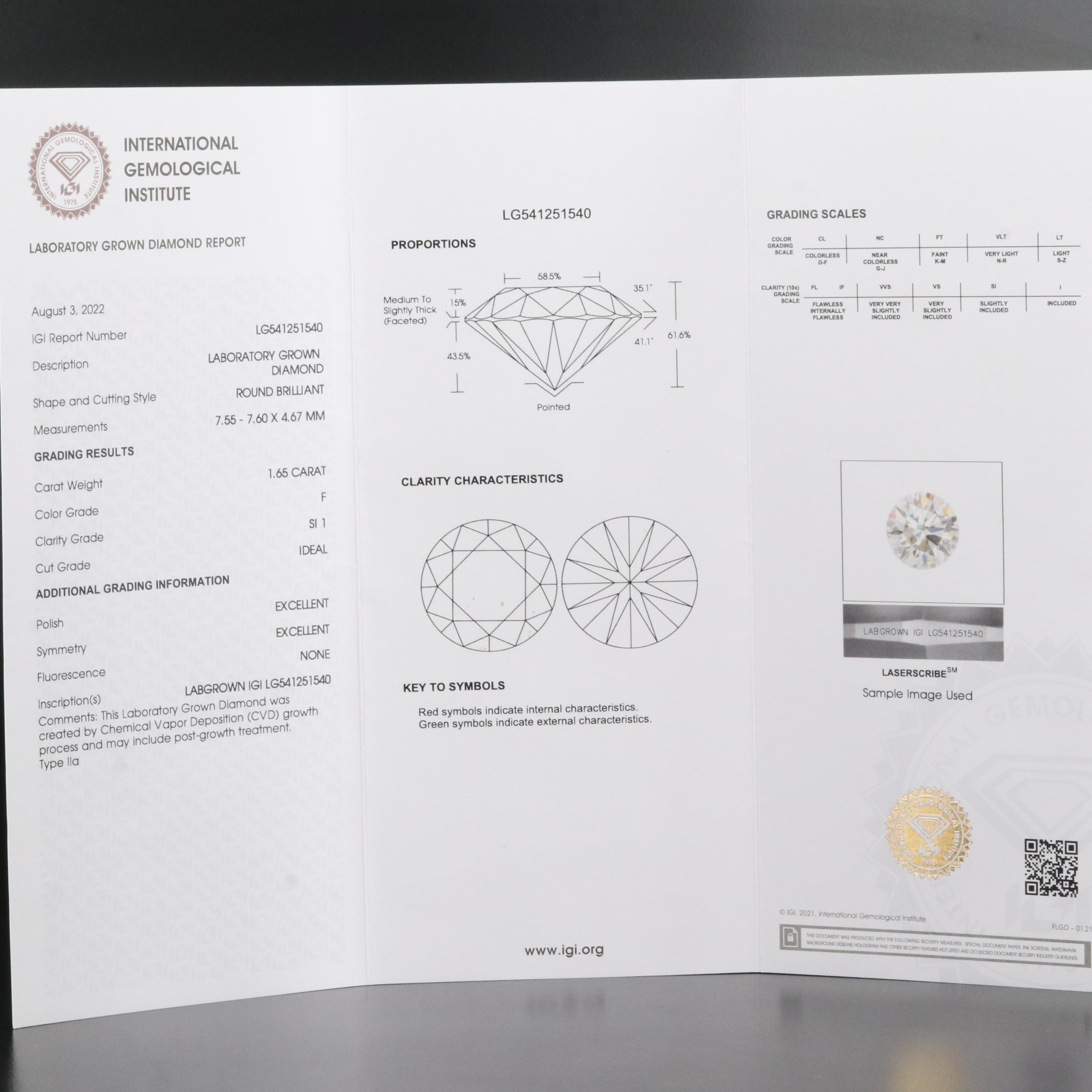 Platinum 5.02 CTW Lab Grown Three Stone Ring with IGI Reports