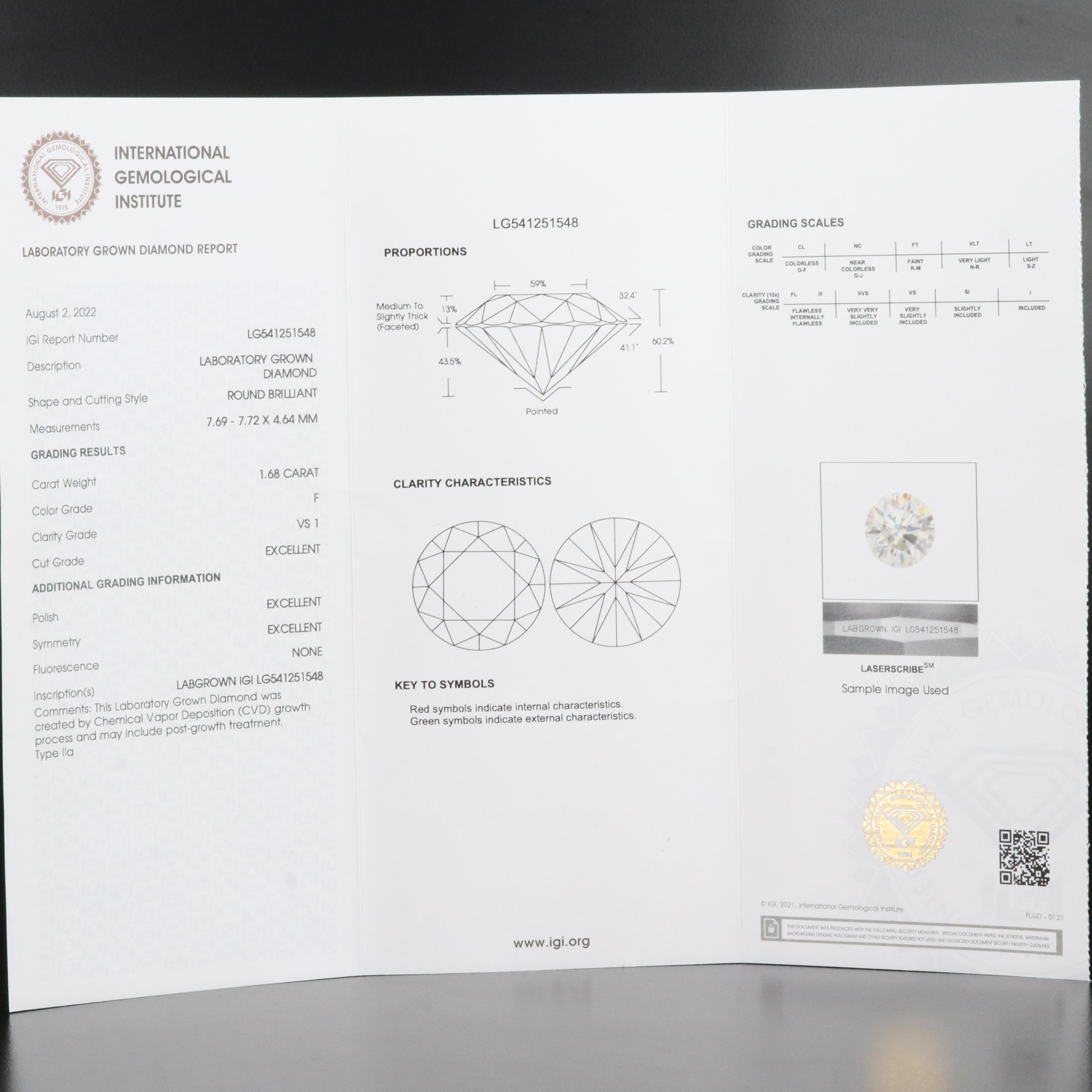 Platinum 5.02 CTW Lab Grown Three Stone Ring with IGI Reports