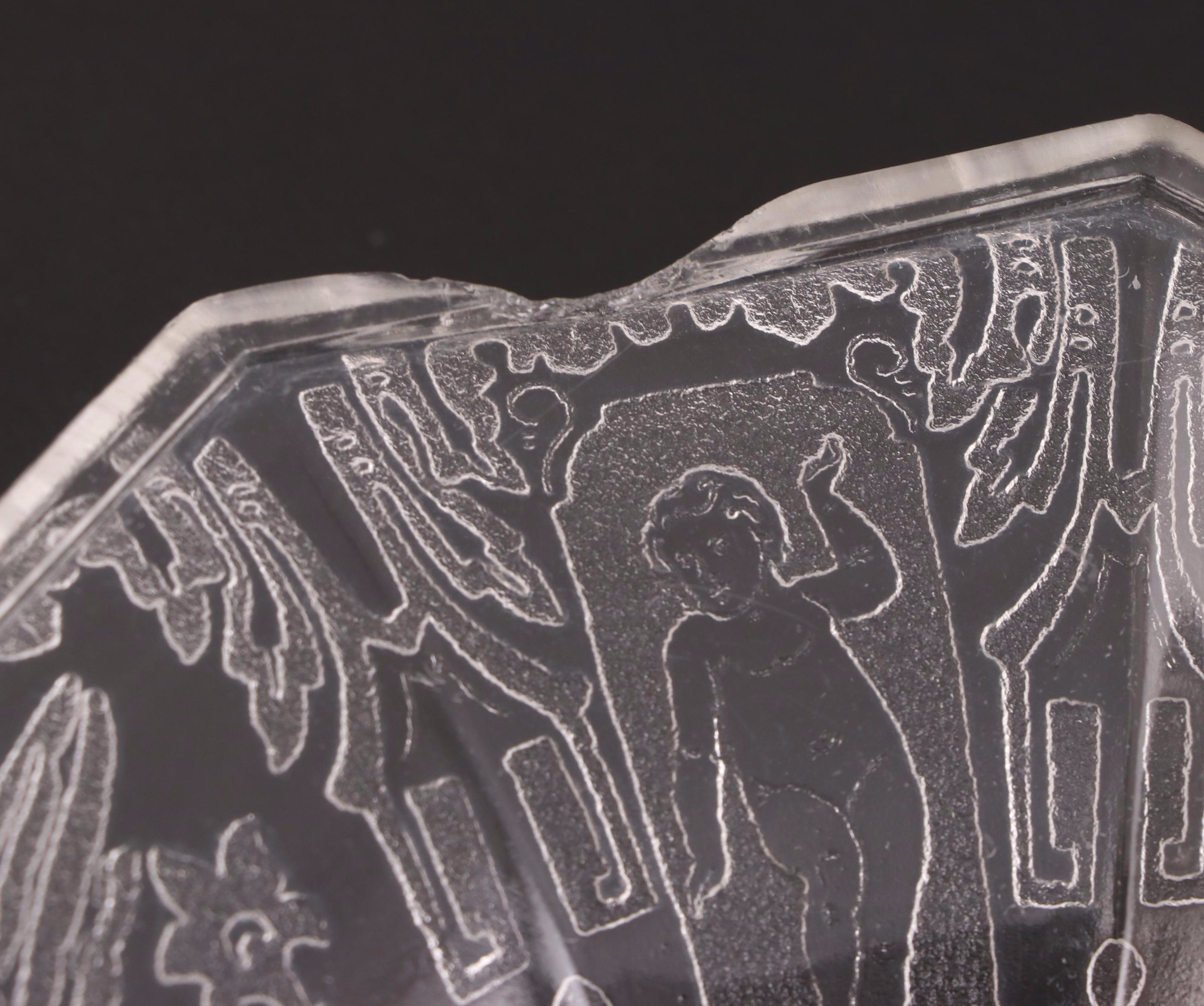 EAPG Crystalloid Cupid's Hunt Bread Plate with Jumbo Compote and Other Tableware