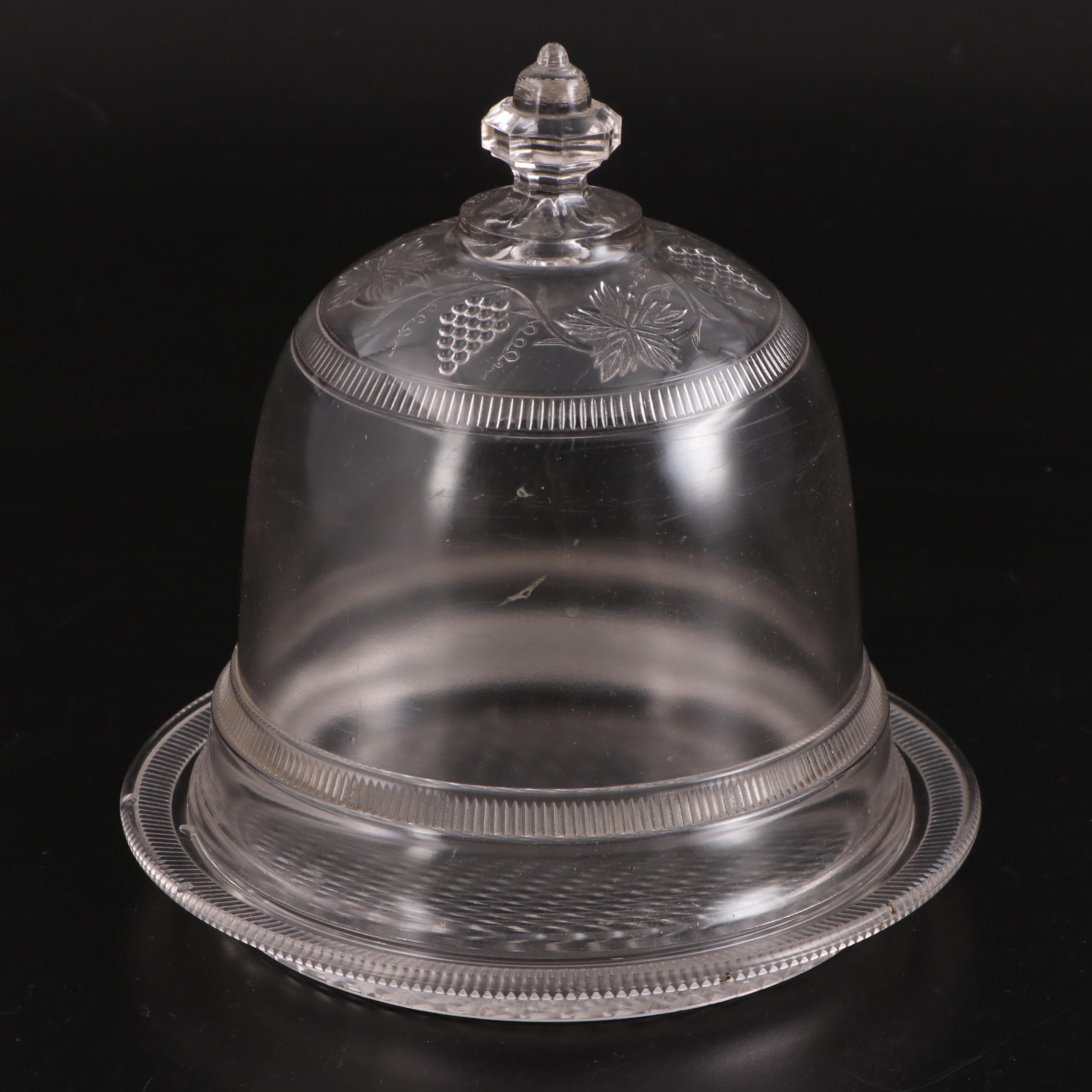 EAPG Crystalloid Cupid's Hunt Bread Plate with Jumbo Compote and Other Tableware