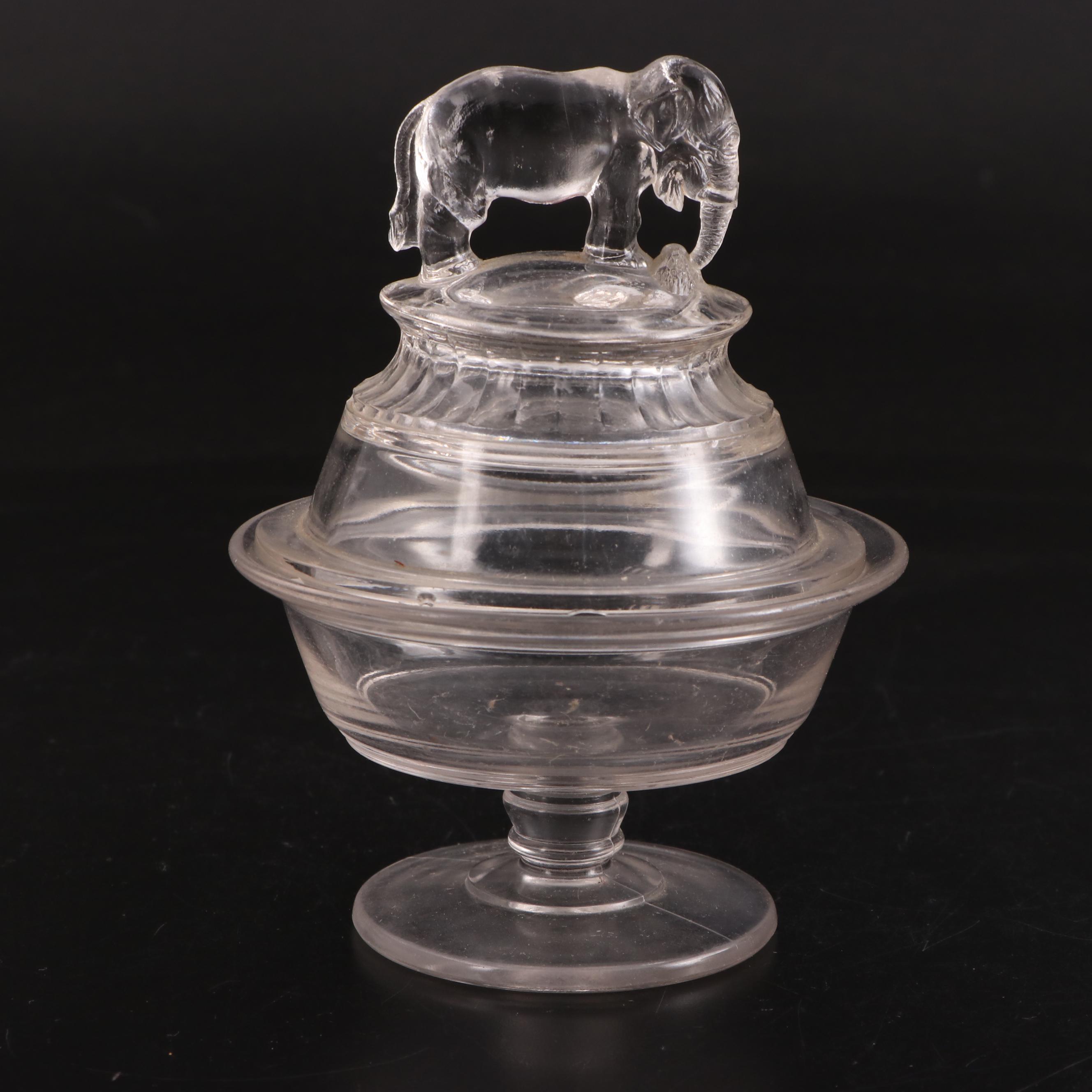 EAPG Crystalloid Cupid's Hunt Bread Plate with Jumbo Compote and Other Tableware