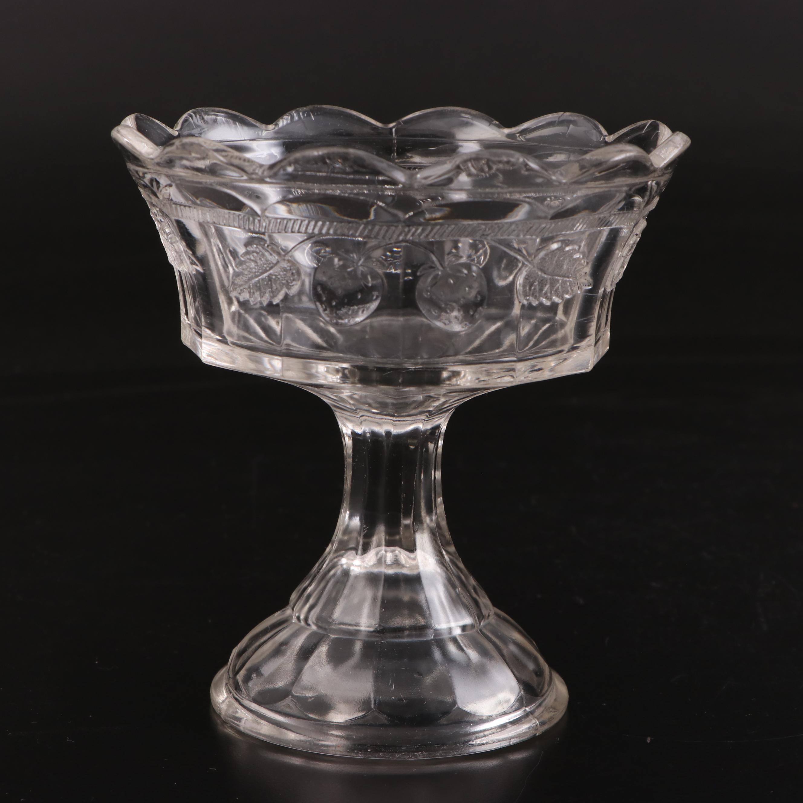 EAPG Crystalloid Cupid's Hunt Bread Plate with Jumbo Compote and Other Tableware