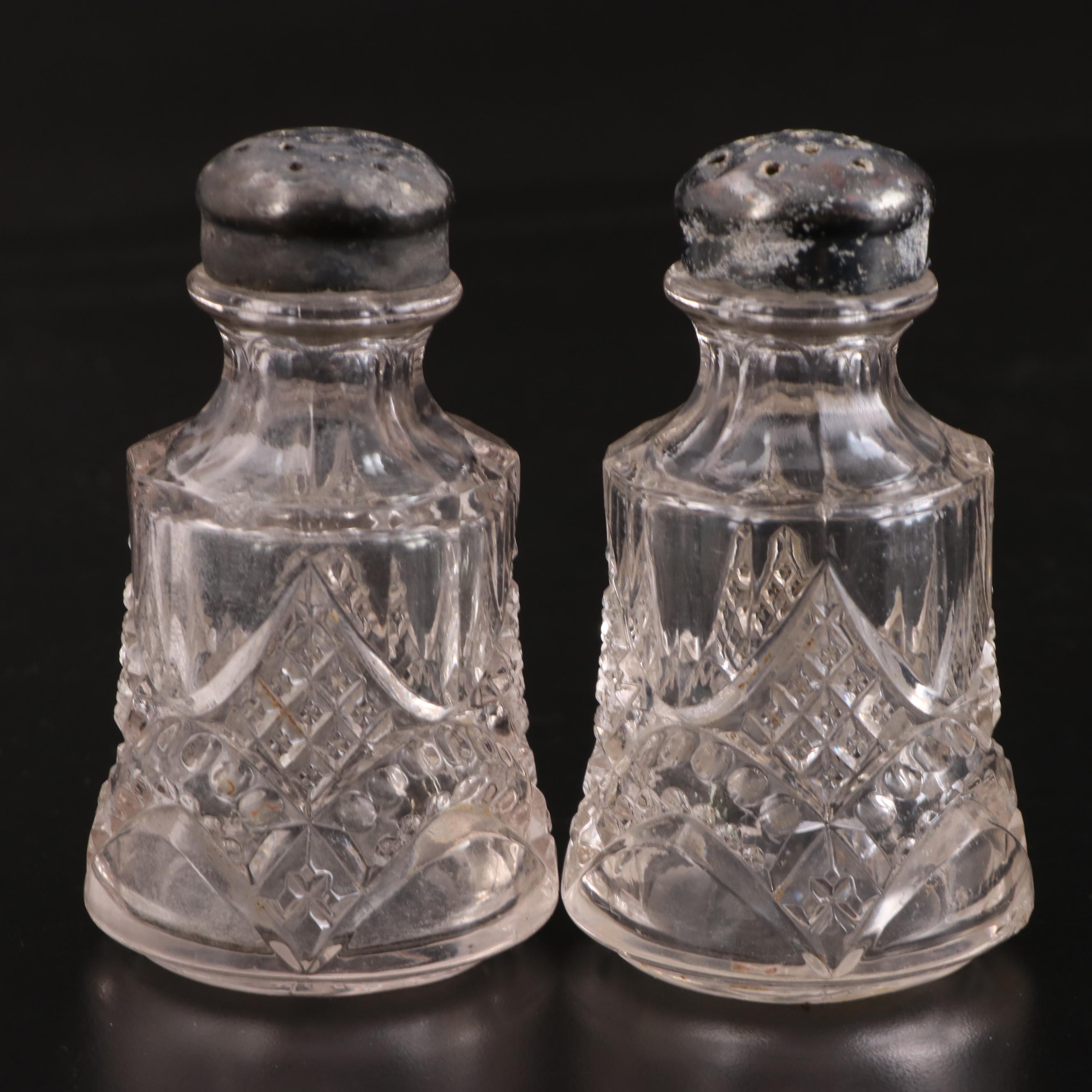 EAPG Crystalloid Cupid's Hunt Bread Plate with Jumbo Compote and Other Tableware