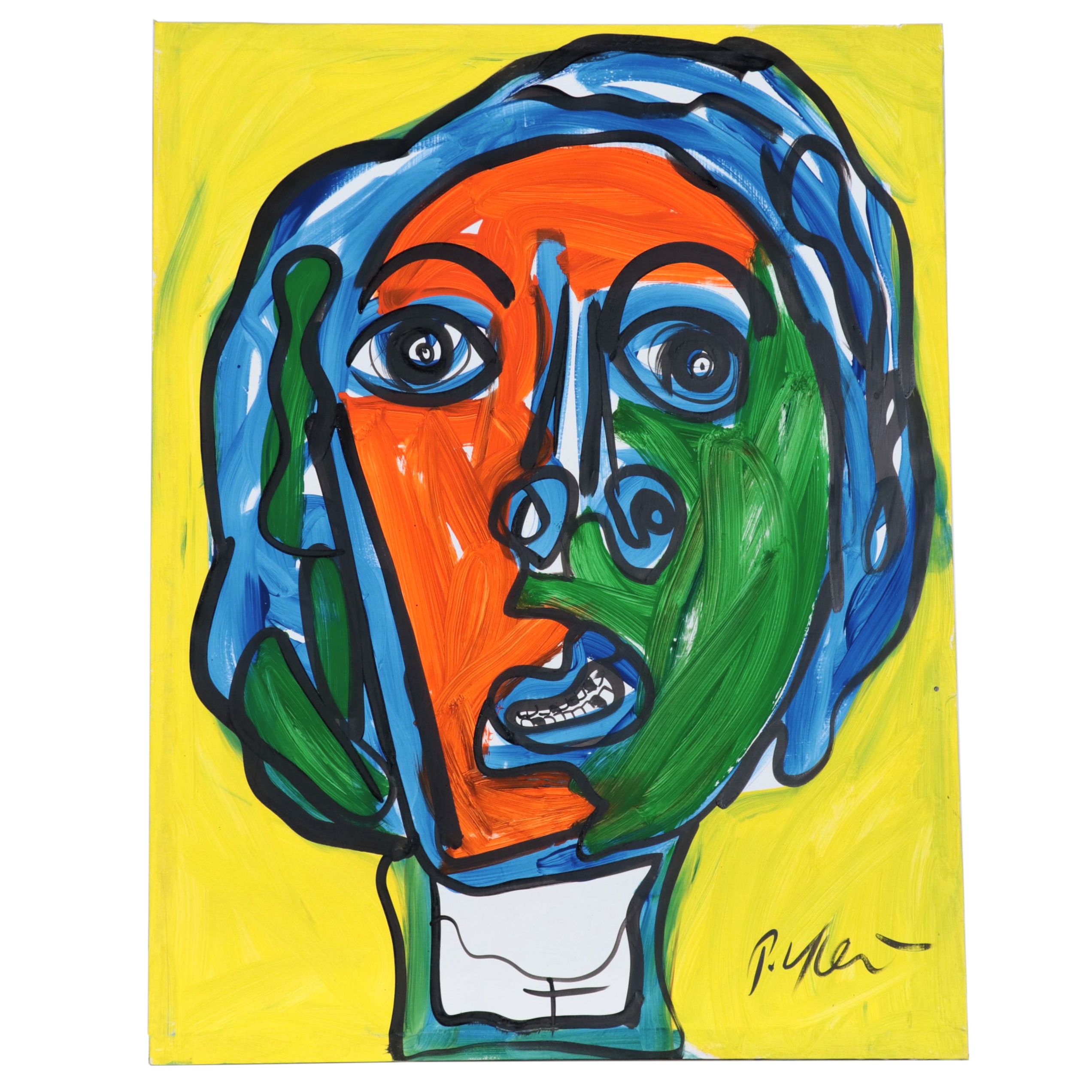 Peter Keil Abstract Portrait Acrylic Painting