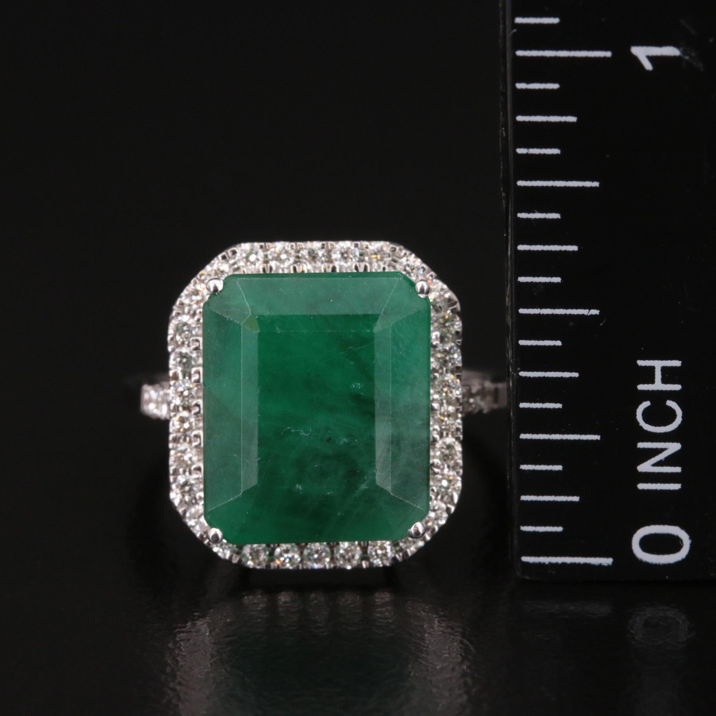 18K 7.81 CT Emerald and Diamond Ring