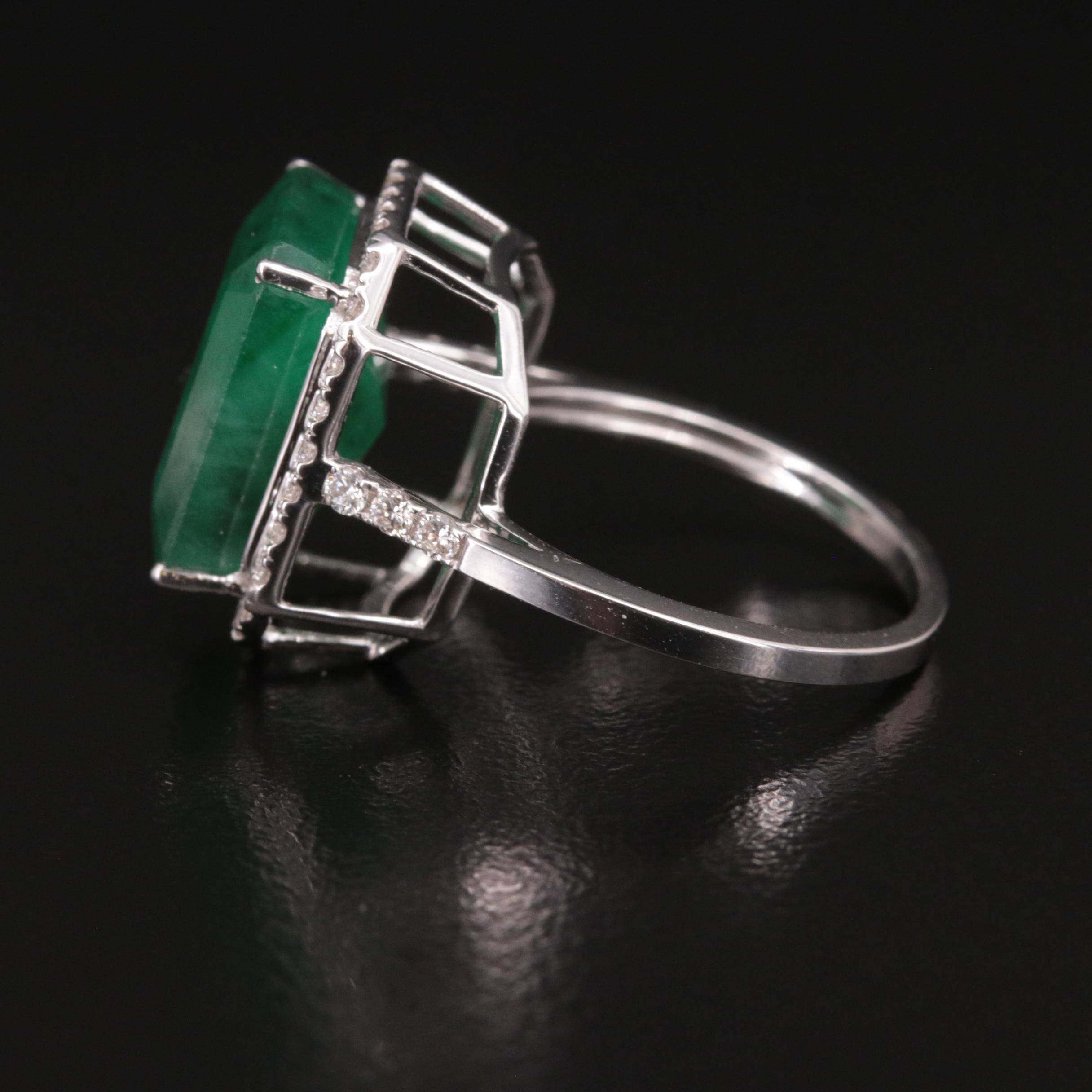 18K 7.81 CT Emerald and Diamond Ring