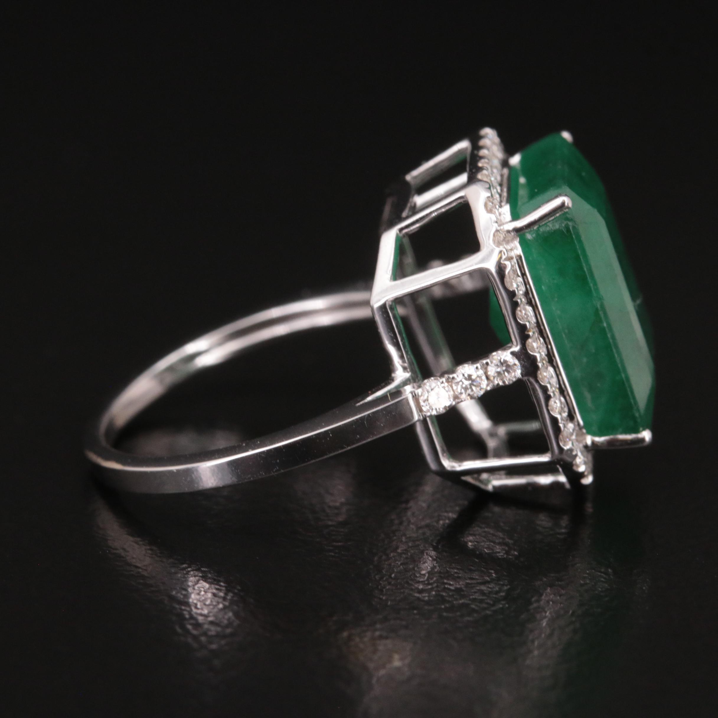 18K 7.81 CT Emerald and Diamond Ring