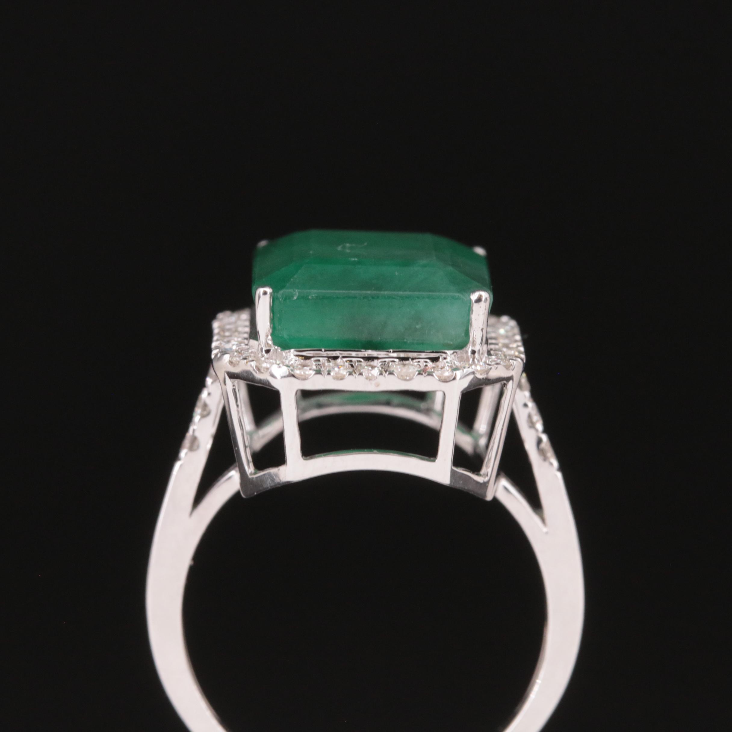 18K 7.81 CT Emerald and Diamond Ring