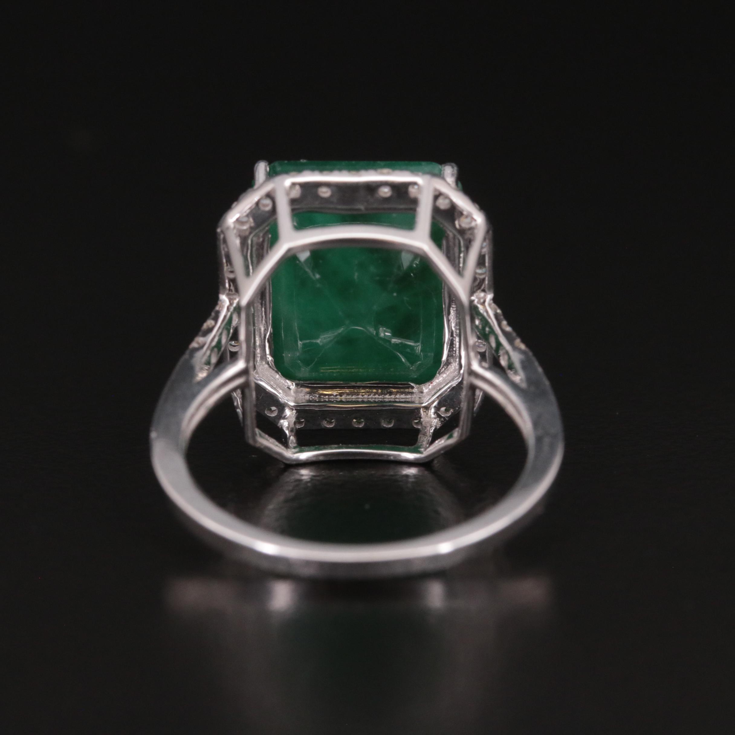 18K 7.81 CT Emerald and Diamond Ring
