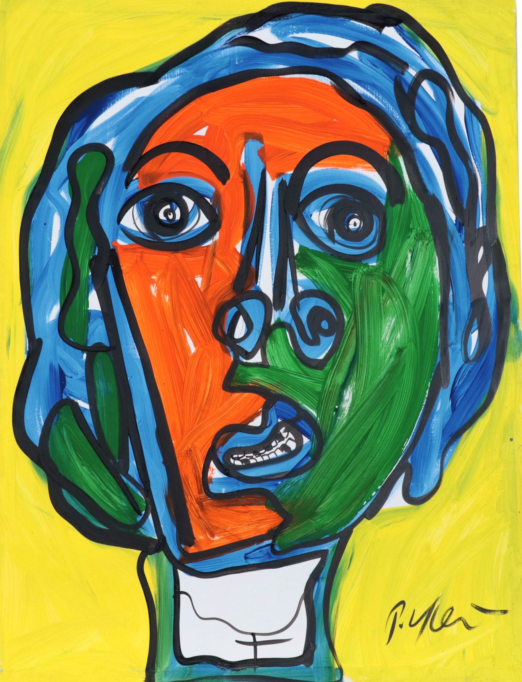 Peter Keil Abstract Portrait Acrylic Painting