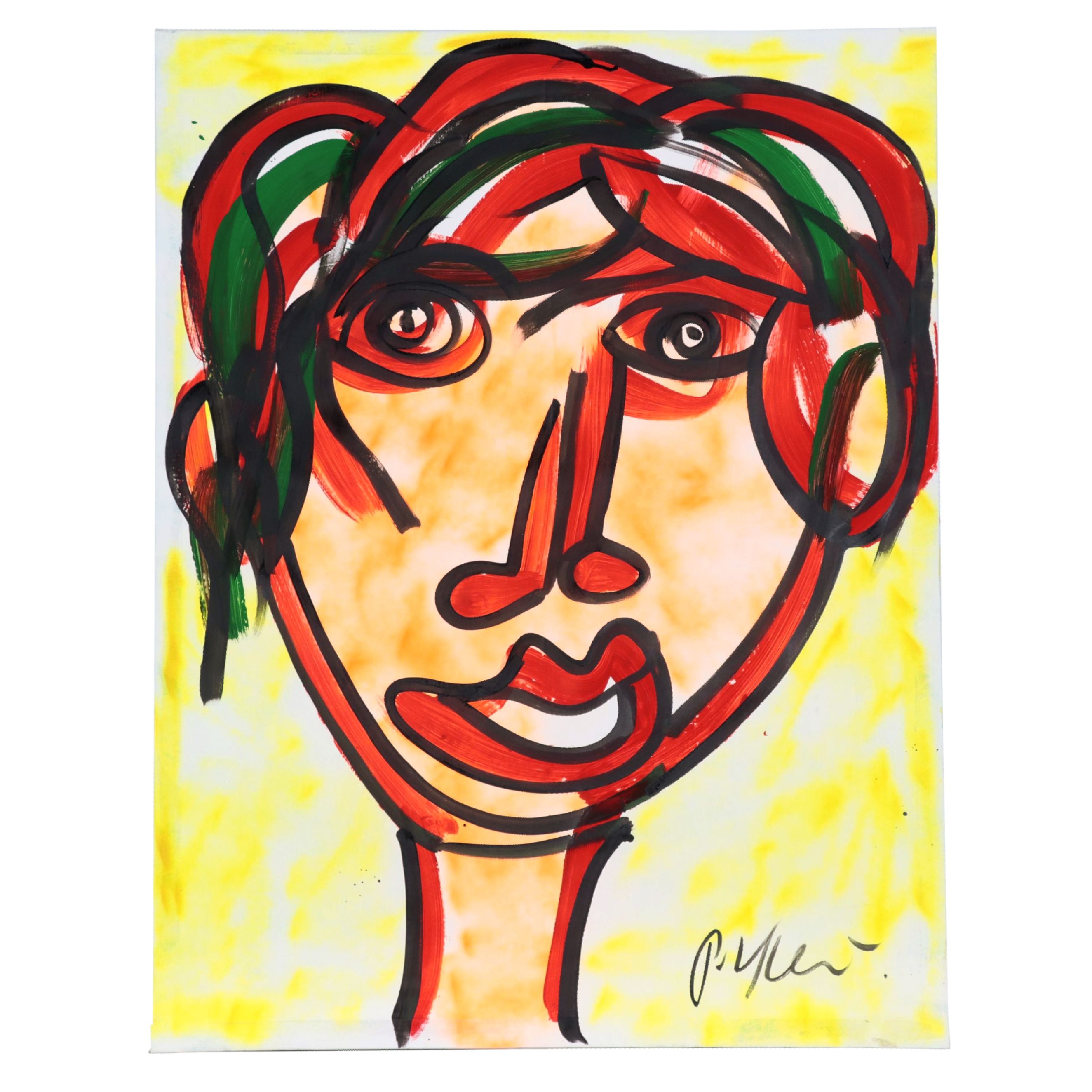 Peter Keil Abstract Portrait Acrylic Painting
