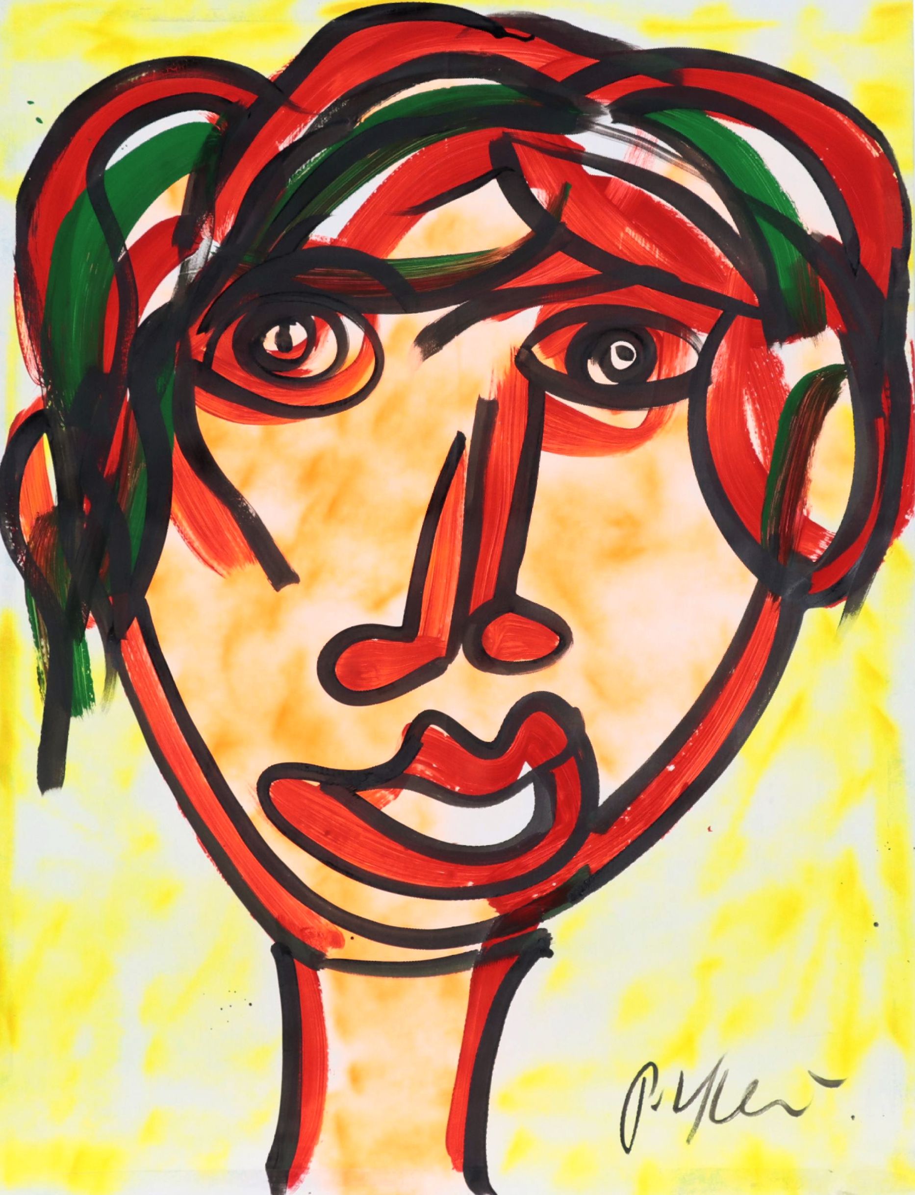 Peter Keil Abstract Portrait Acrylic Painting