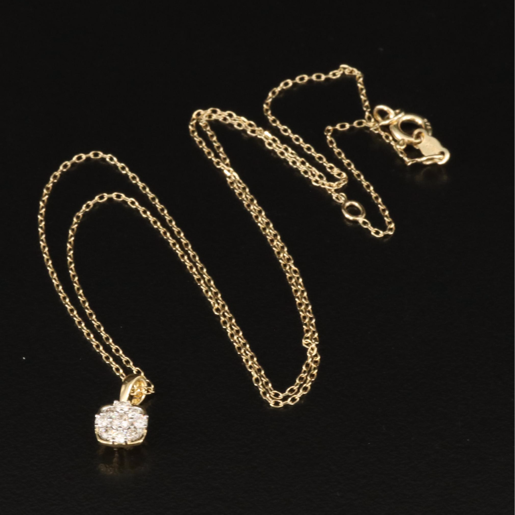 Sterling Diamond Pendant Necklace