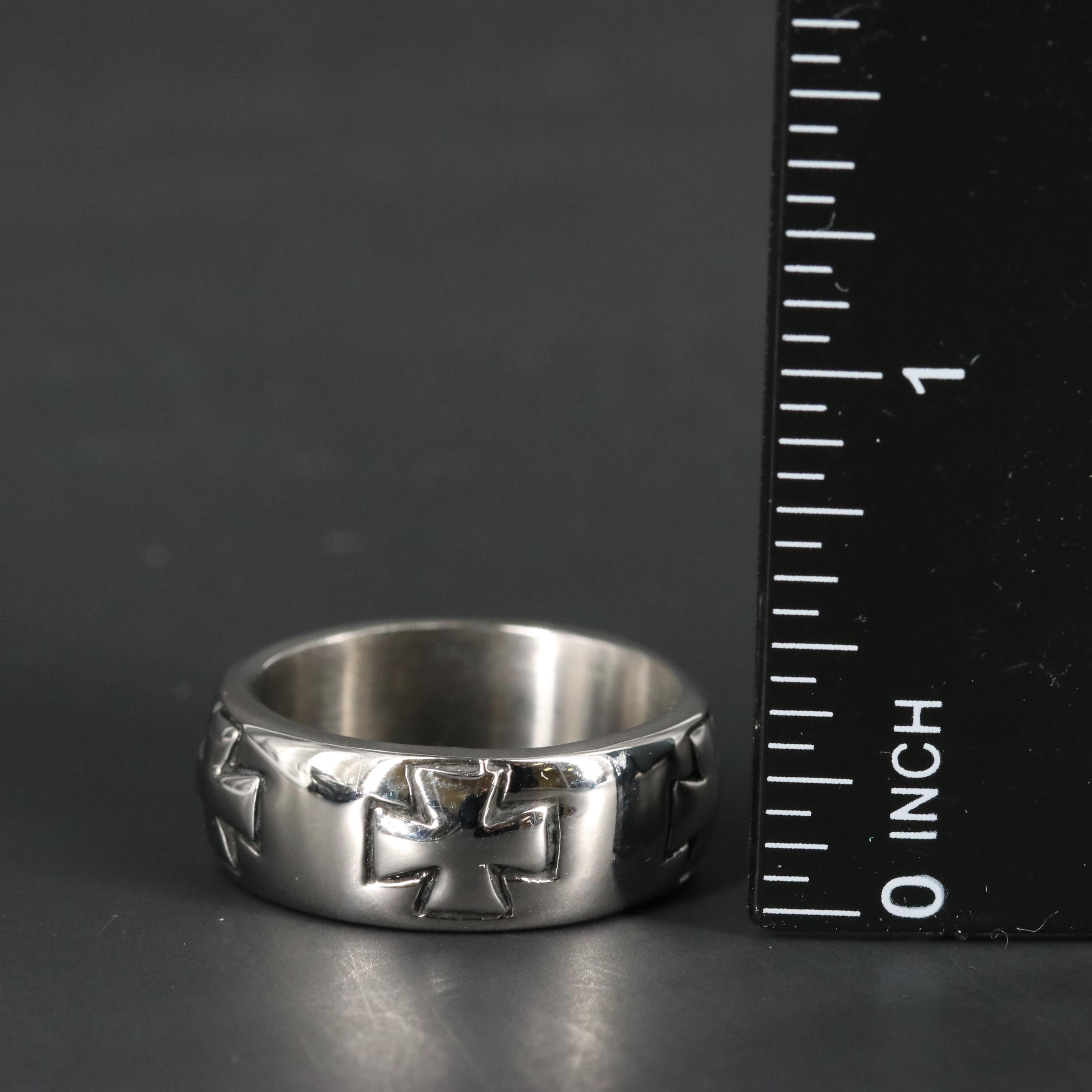 Stainless Steel Cross Ring