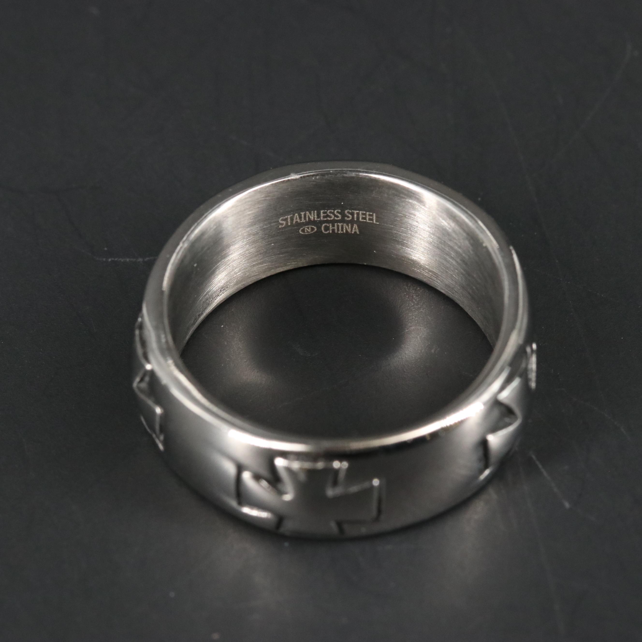 Stainless Steel Cross Ring