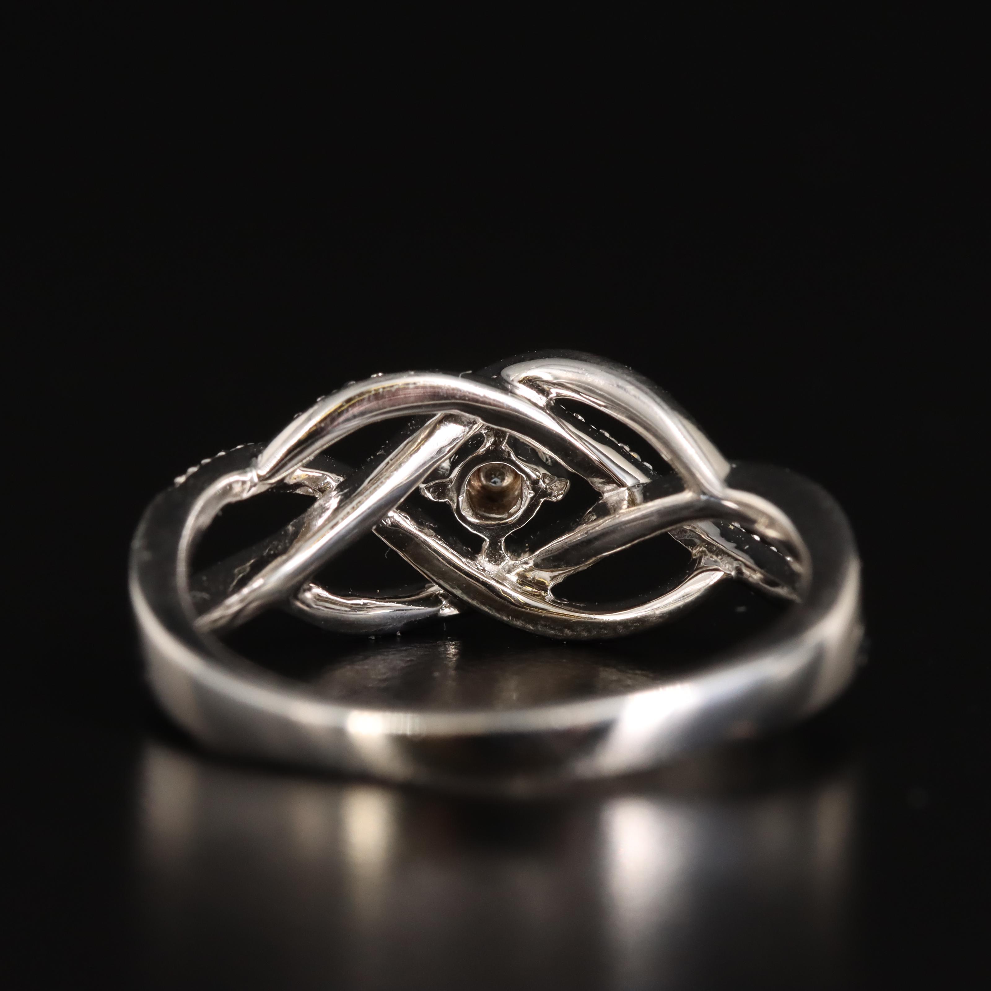 Sterling Diamond Braided Ring