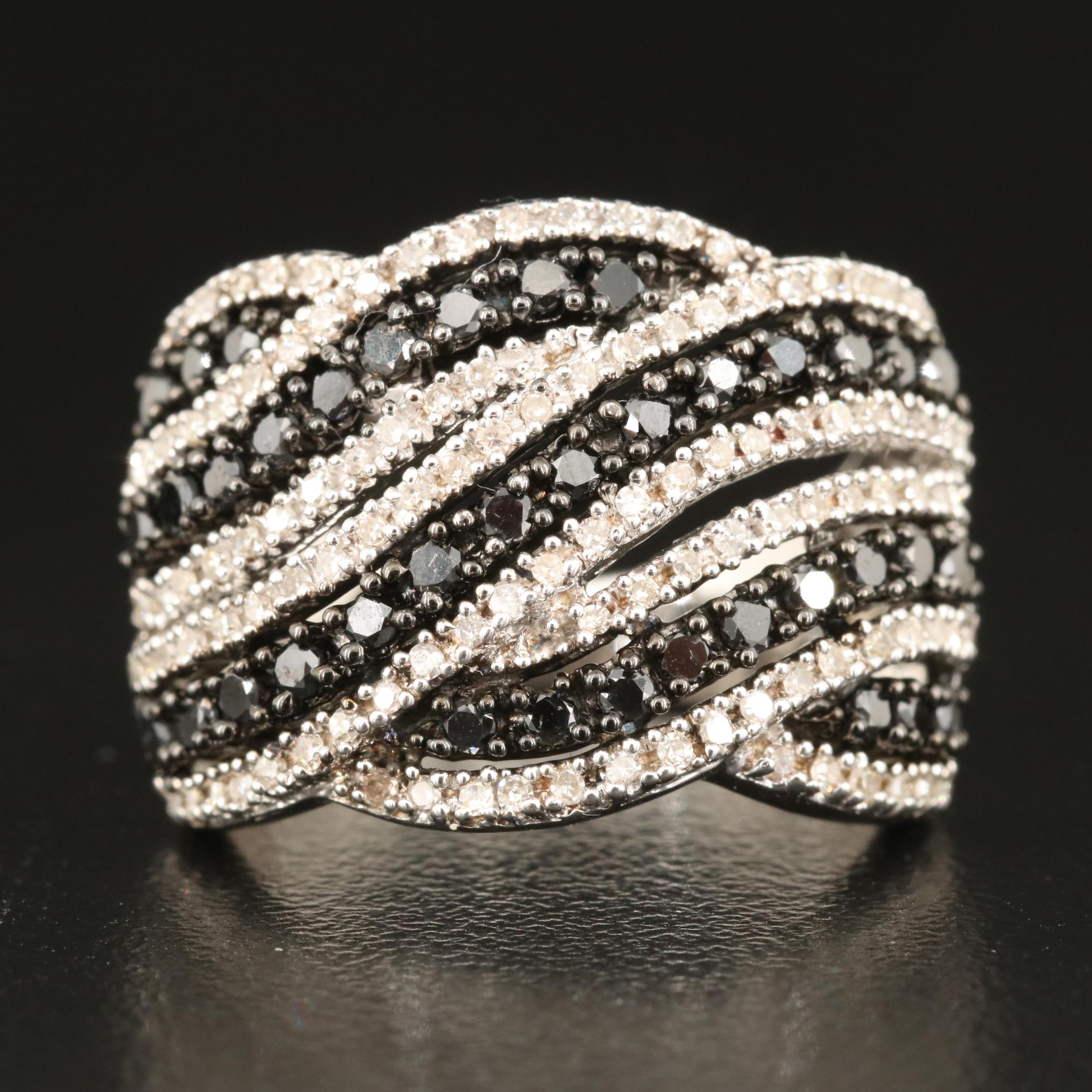 Sterling 1.02 CTW Diamond Crossover Ring