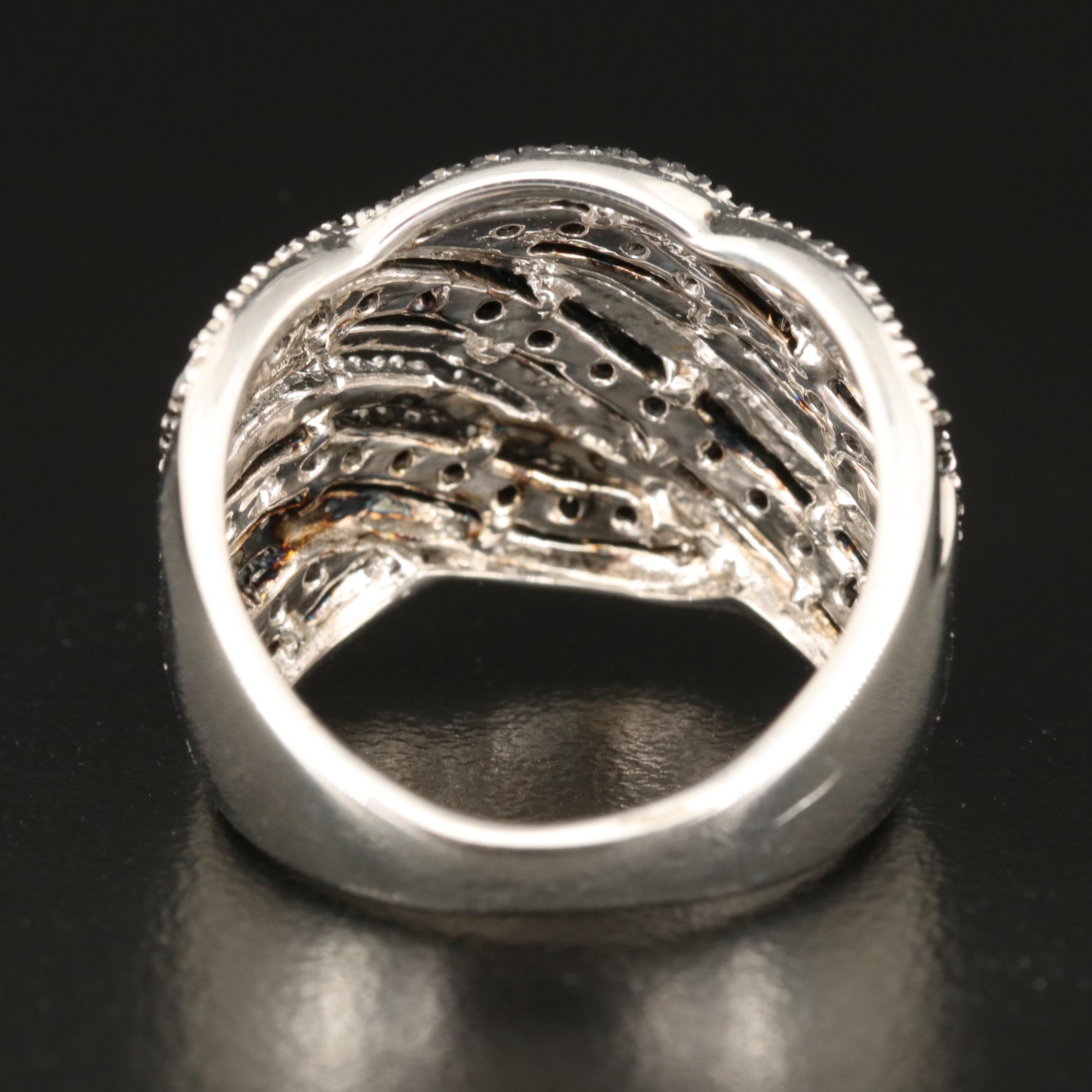 Sterling 1.02 CTW Diamond Crossover Ring