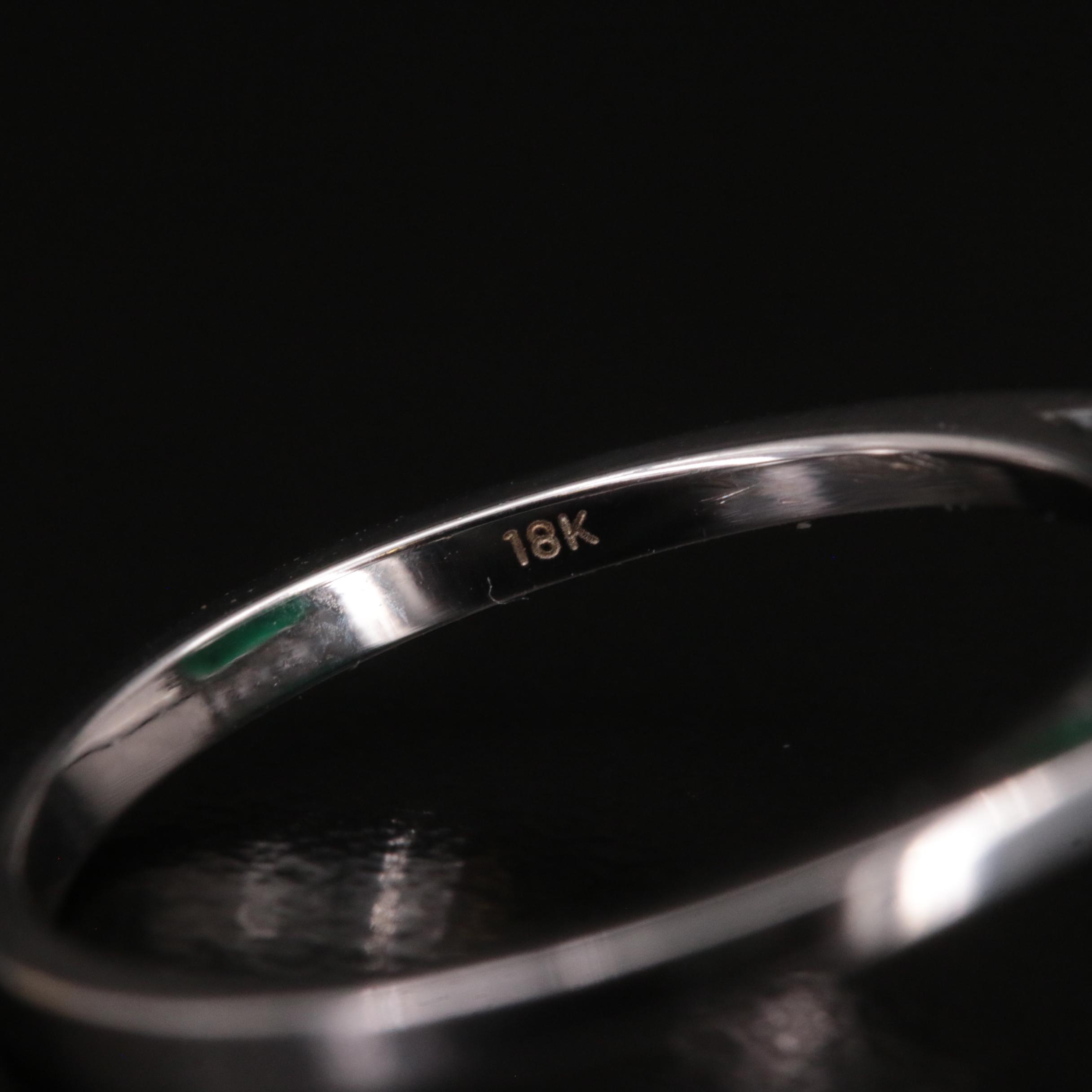 18K 6.87 CT Emerald and Diamond Ring