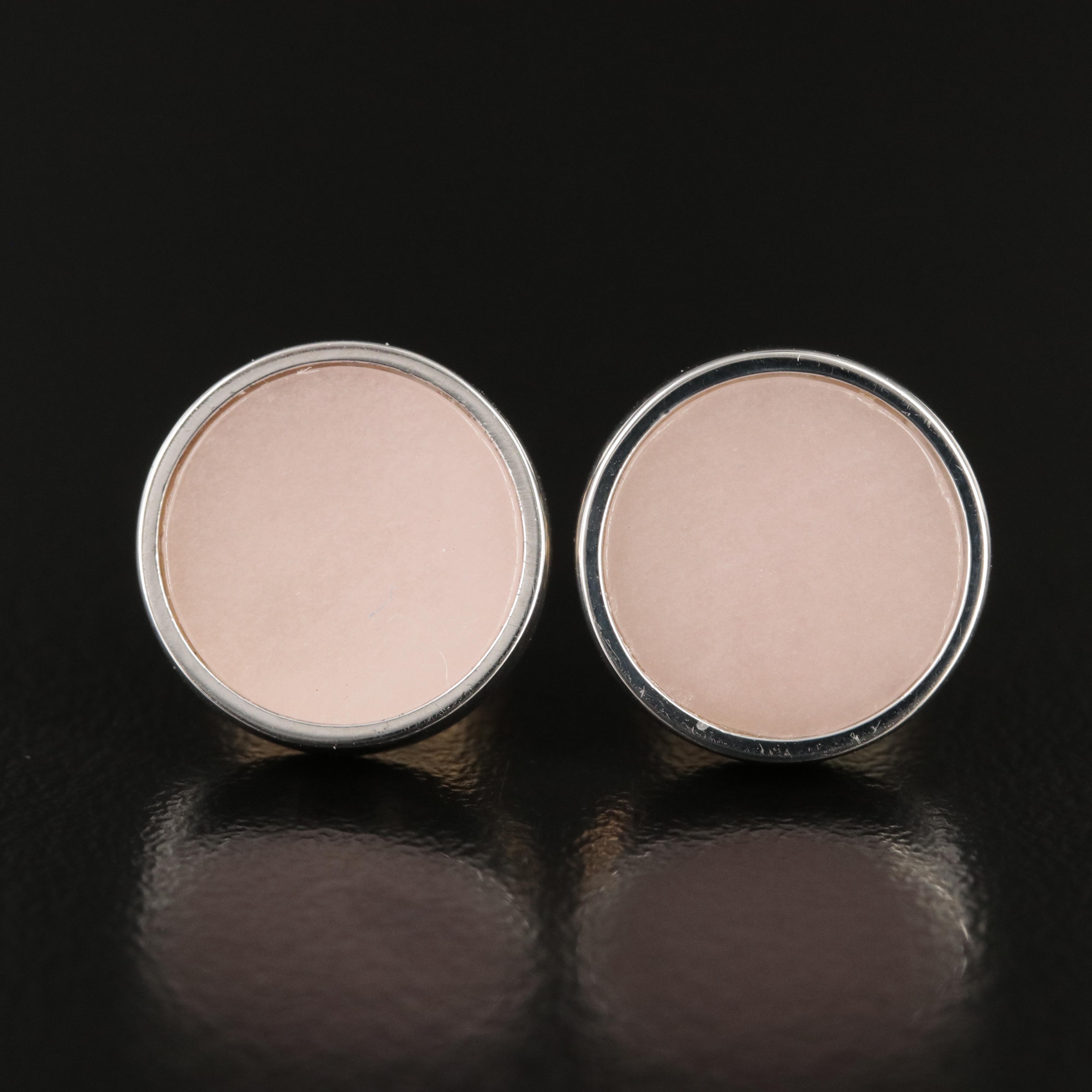 Sterling Quartzite Button Earrings