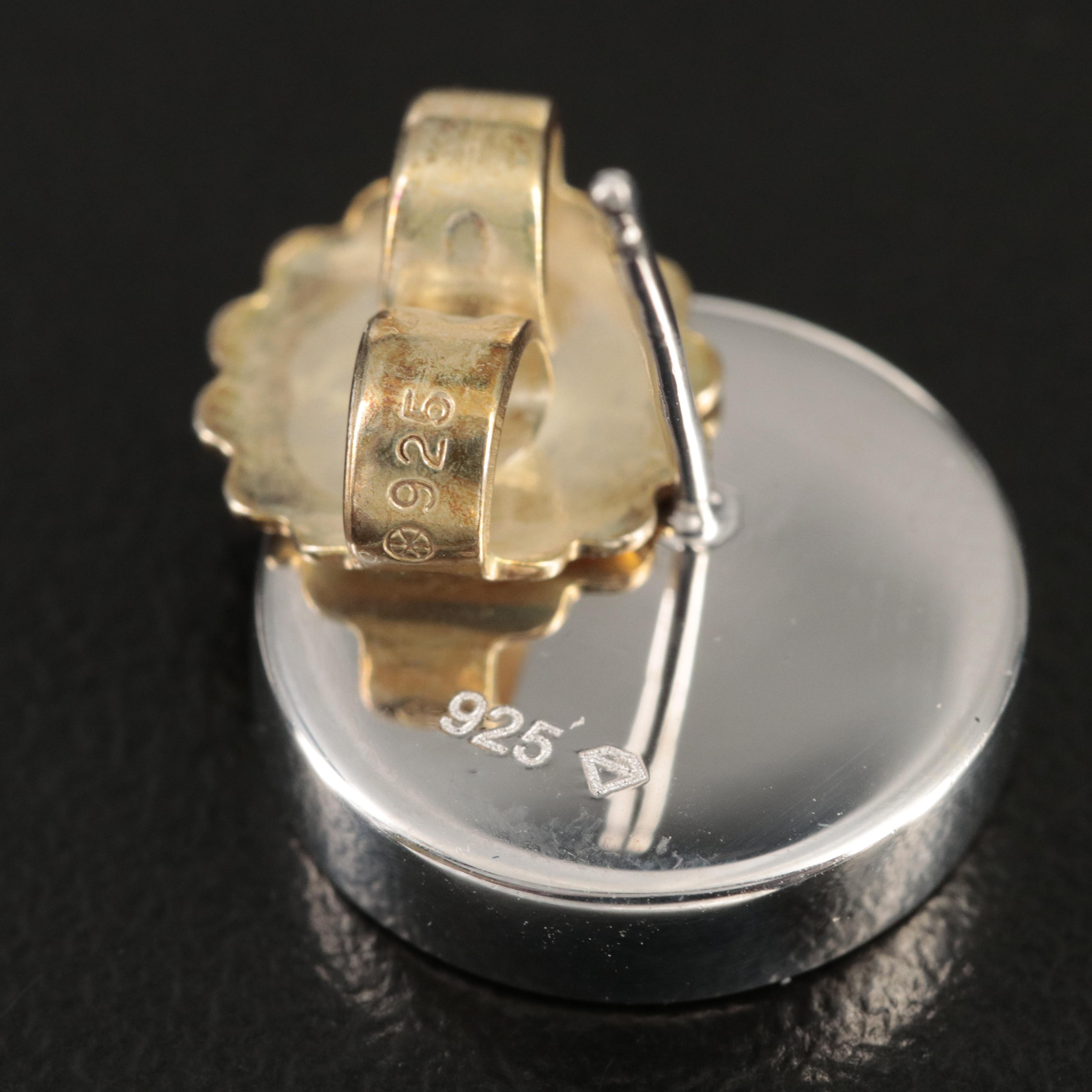 Sterling Quartzite Button Earrings