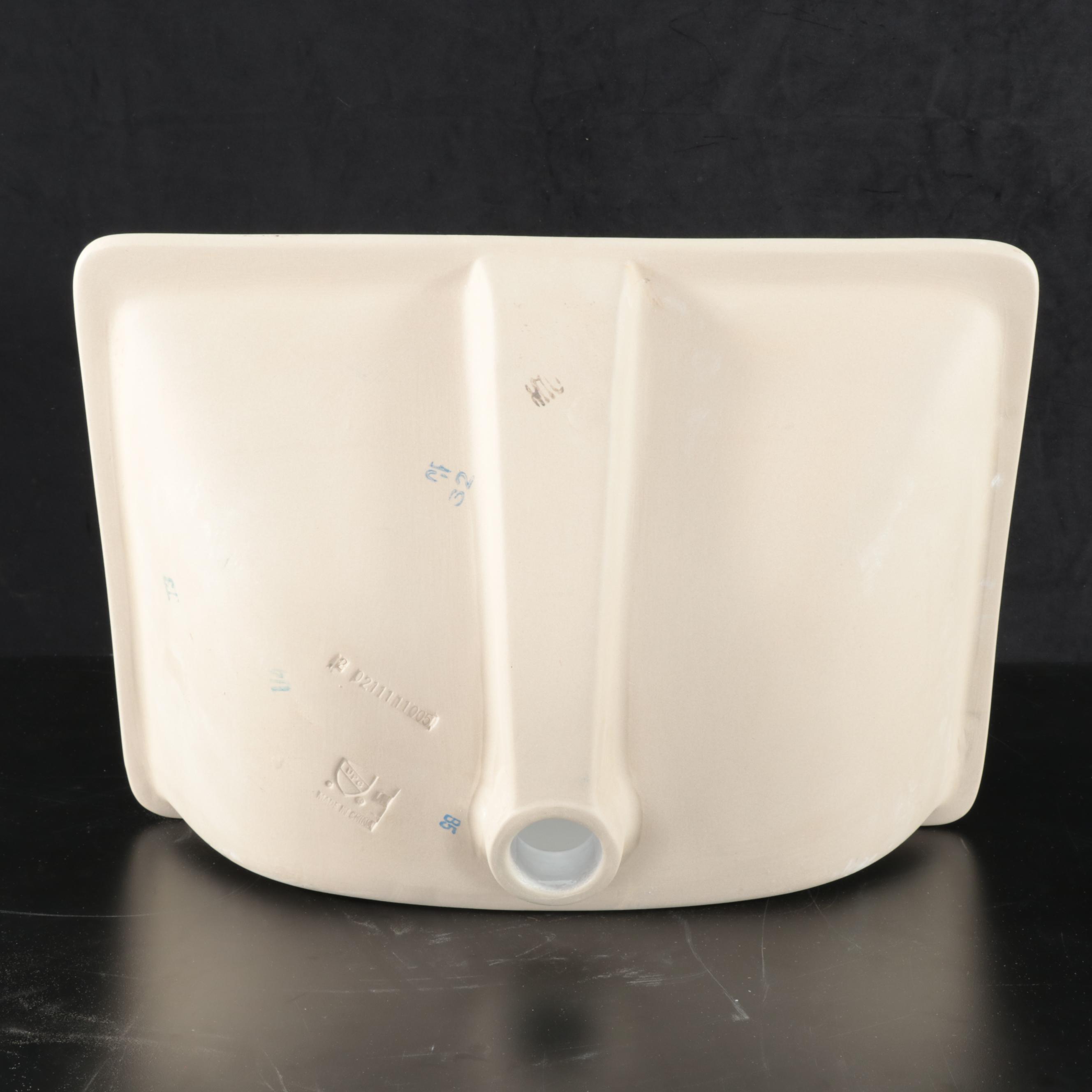 Undermount Porcelain Sink with Polished Brass Finish Widespread Faucet