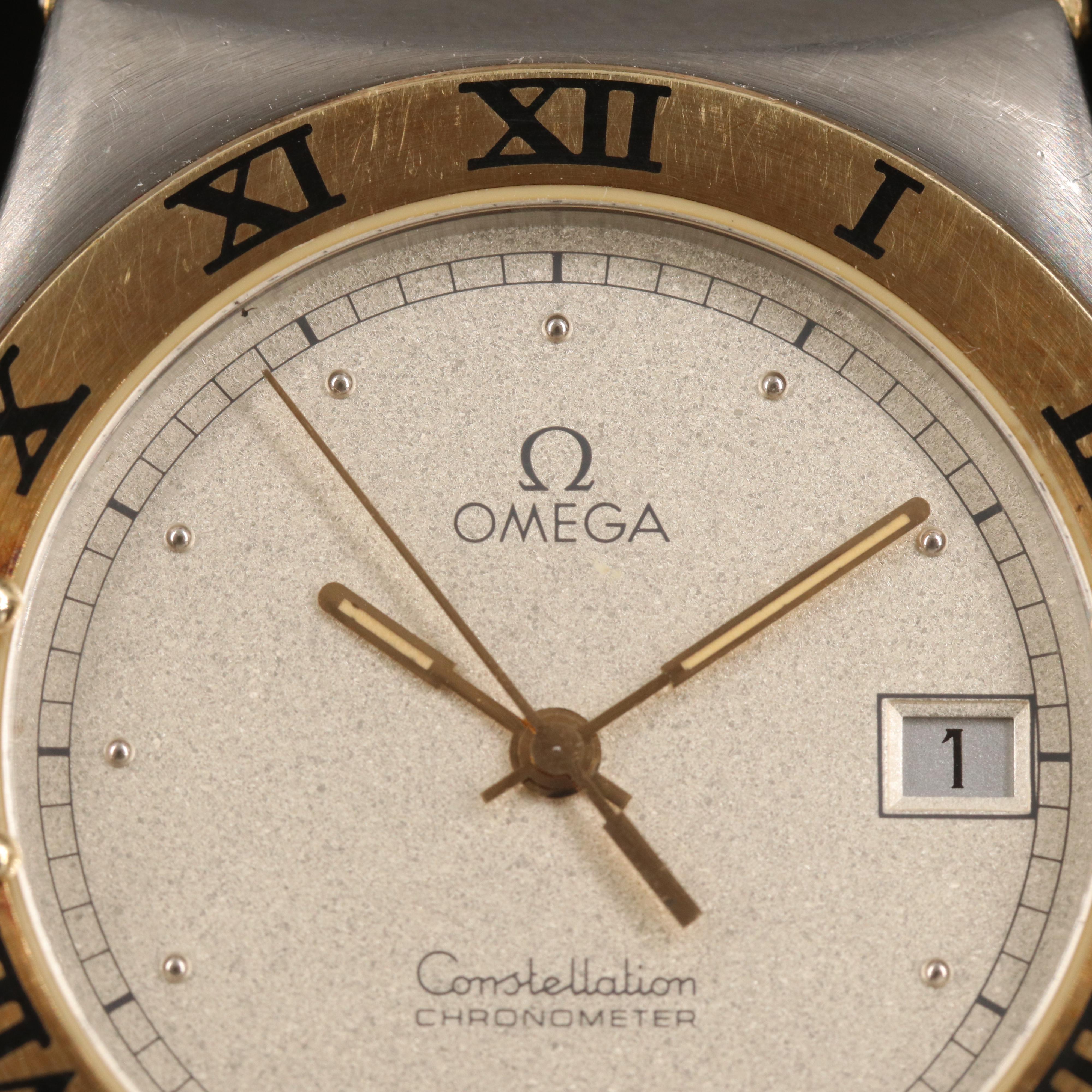 18K and Stainless Steel Omega Constellation Chronometer Quartz Watch