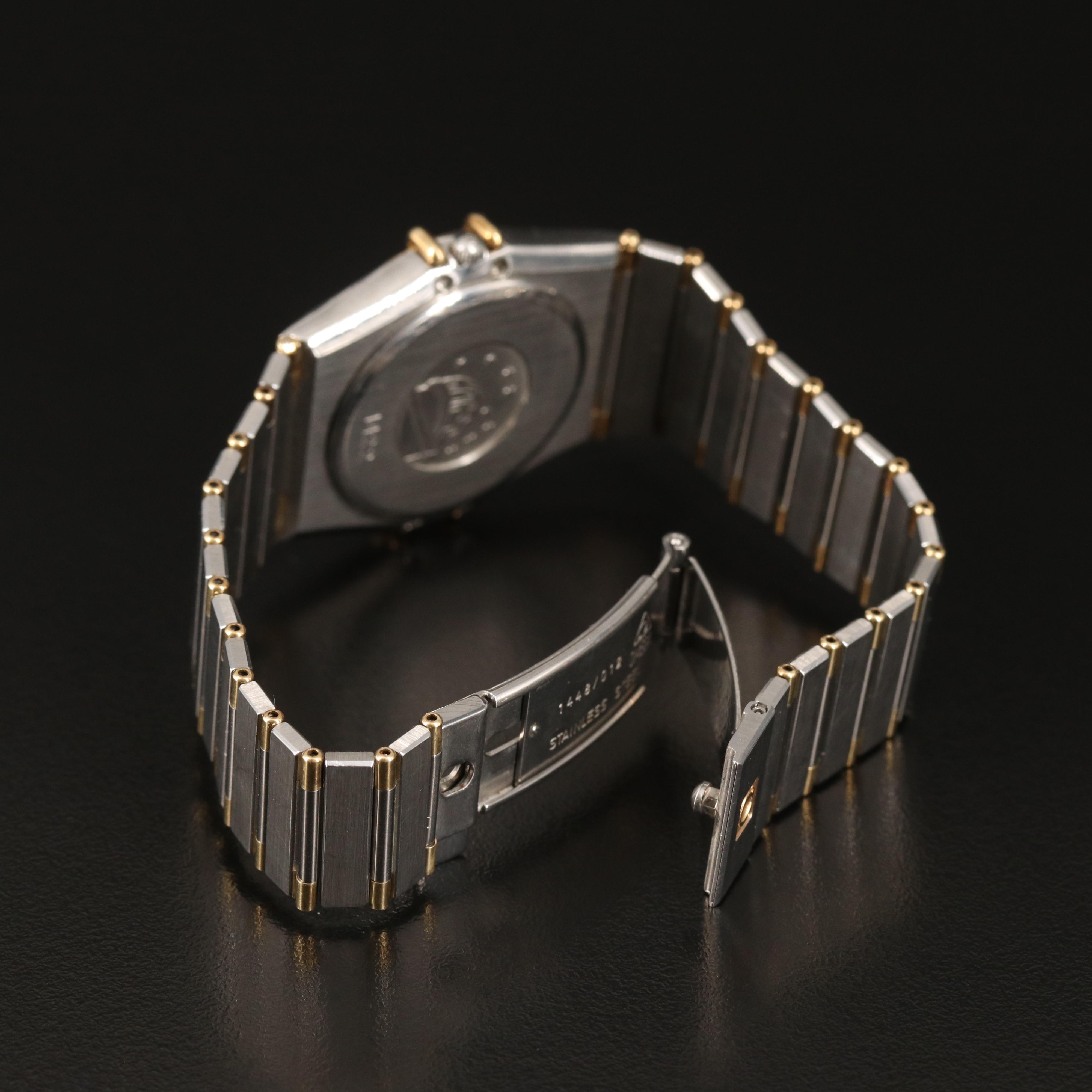 18K and Stainless Steel Omega Constellation Chronometer Quartz Watch