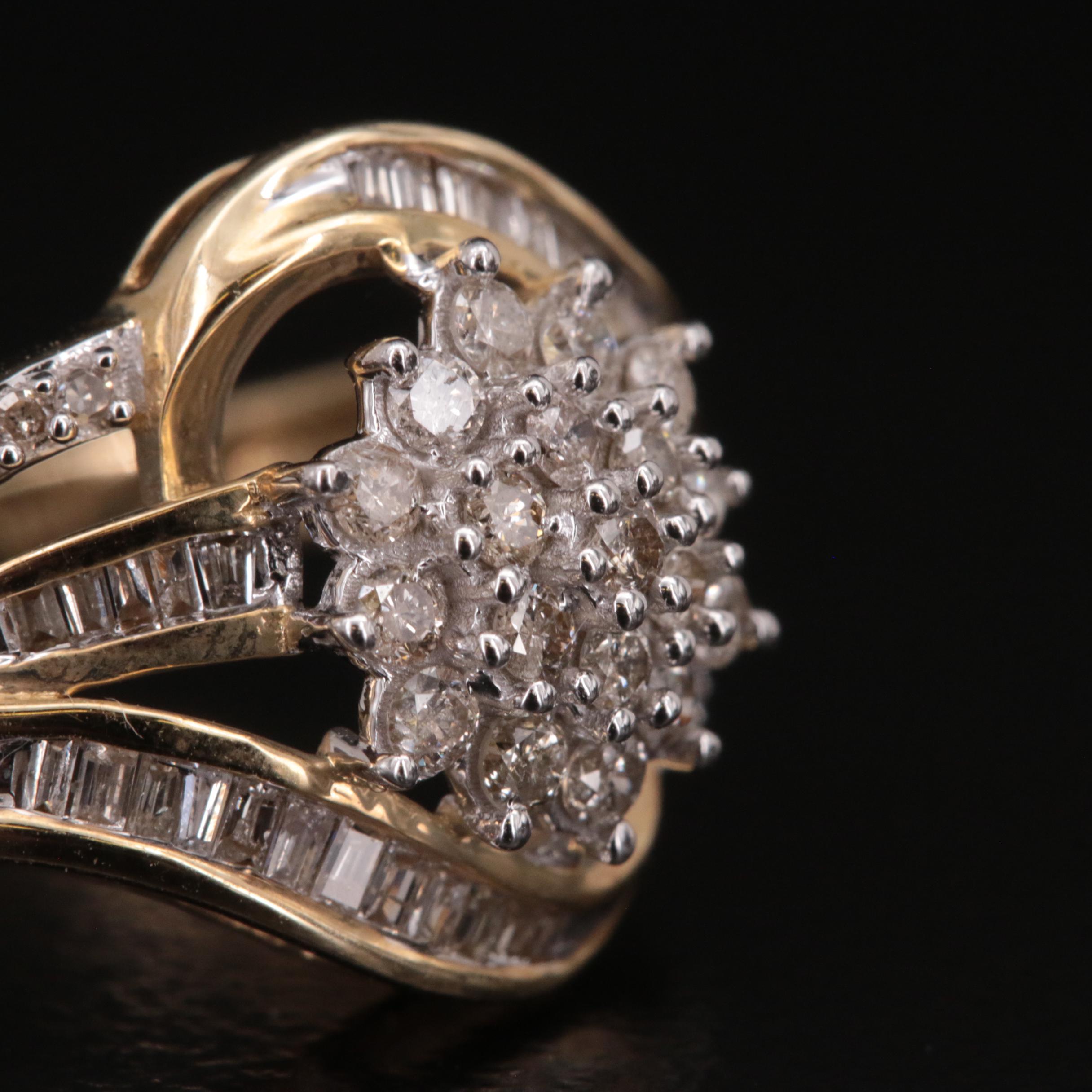 10K 0.61 CTW Diamond Cluster Ring