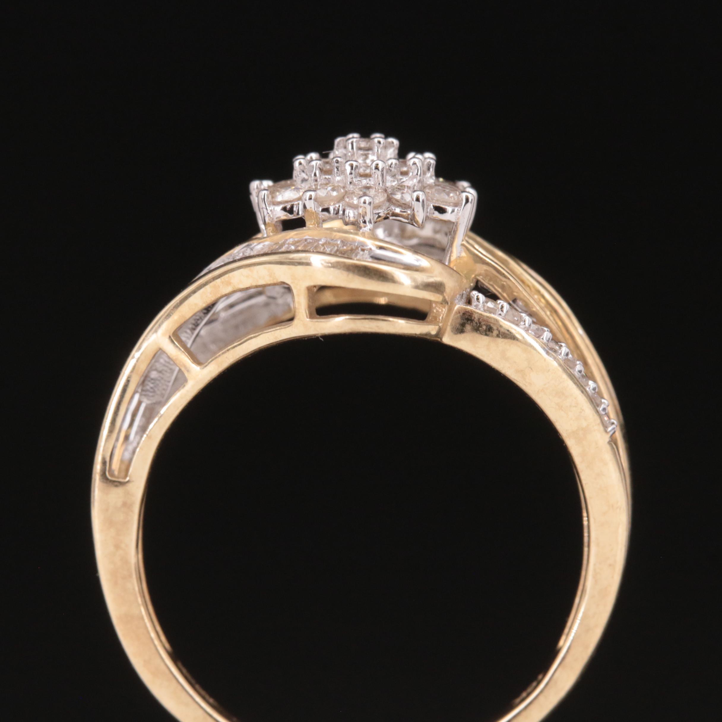 10K 0.61 CTW Diamond Cluster Ring