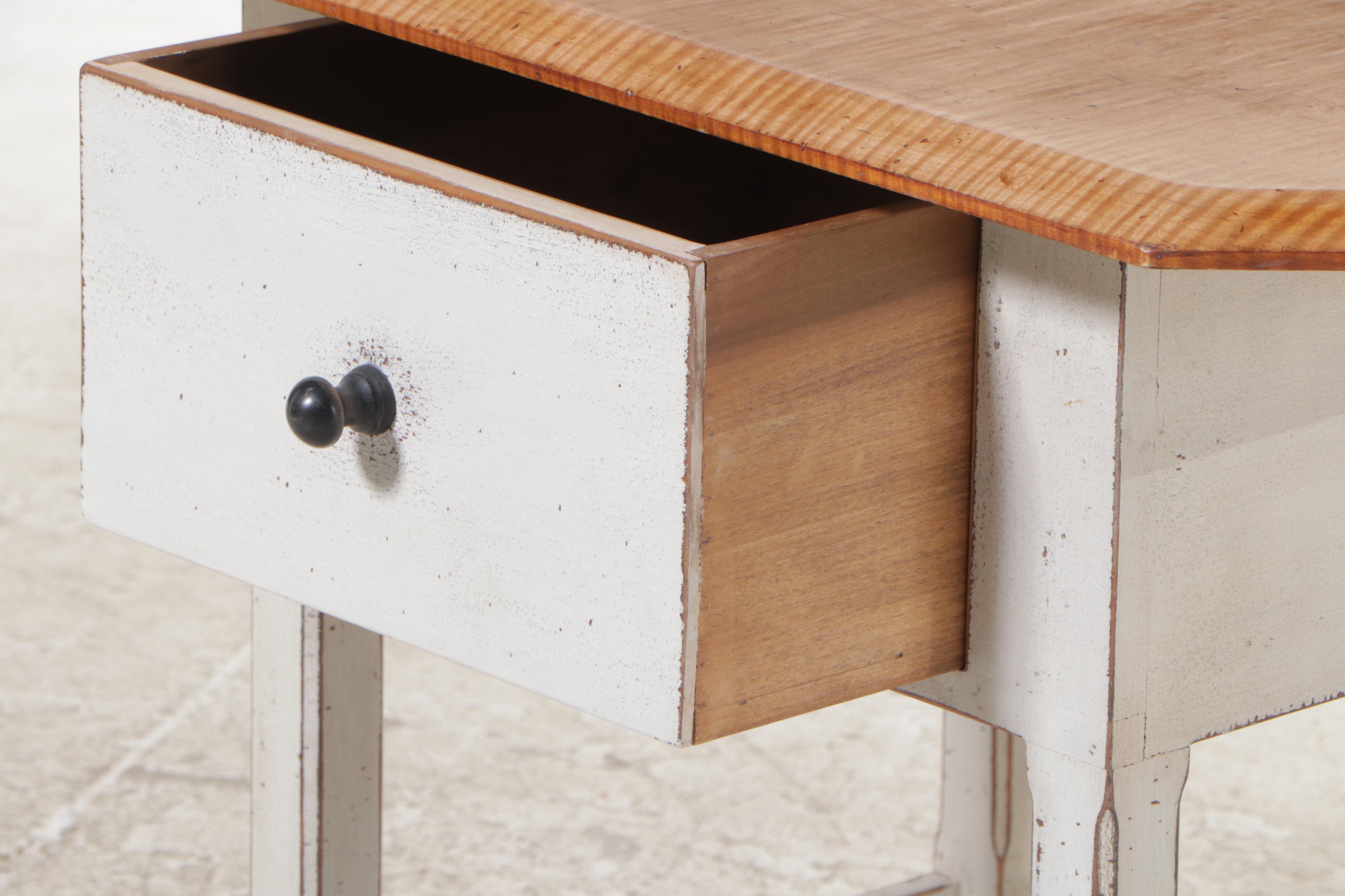 David T. Smith & Co. Colonial Style Tiger Maple and White-Painted Tavern Table