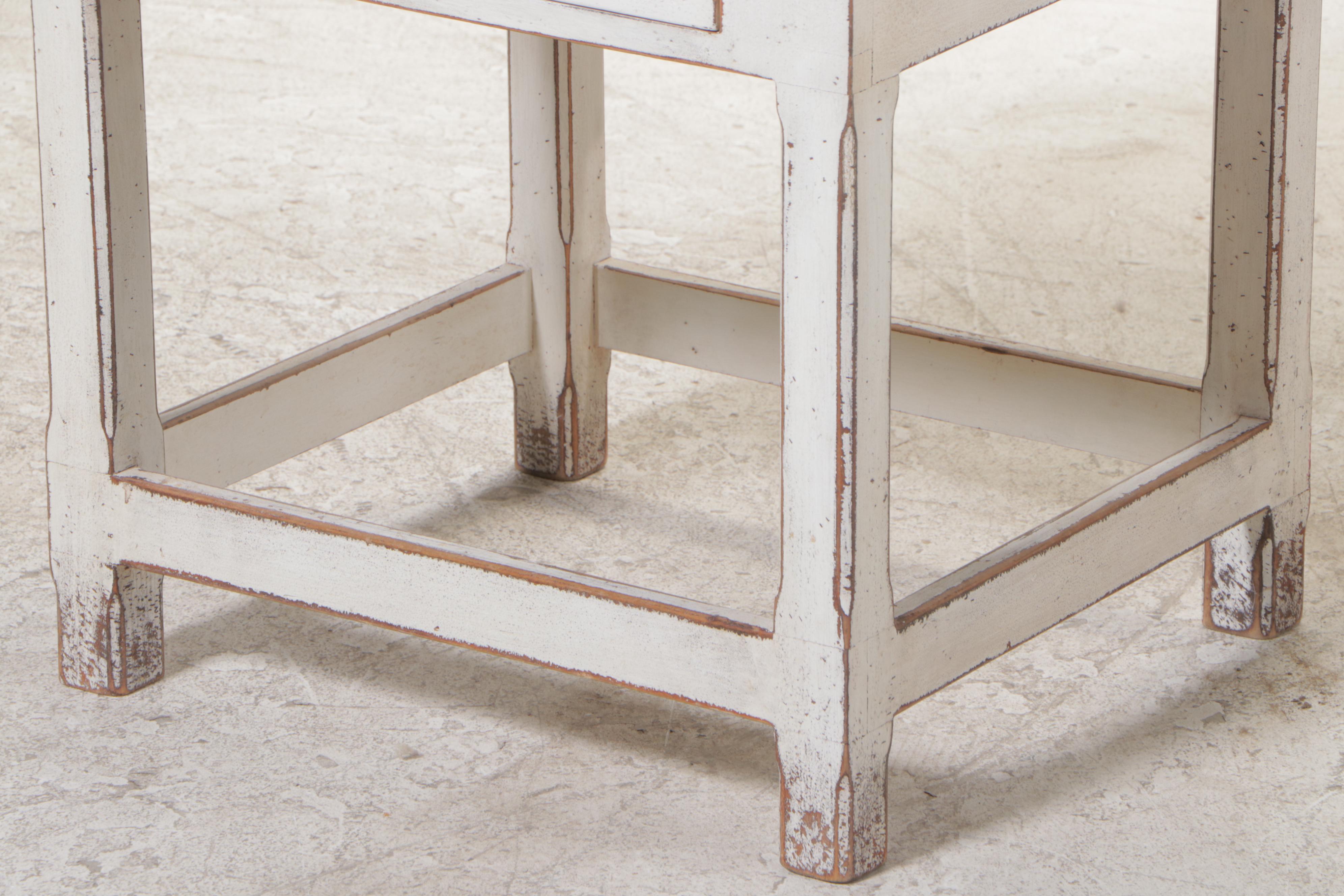 David T. Smith & Co. Colonial Style Tiger Maple and White-Painted Tavern Table