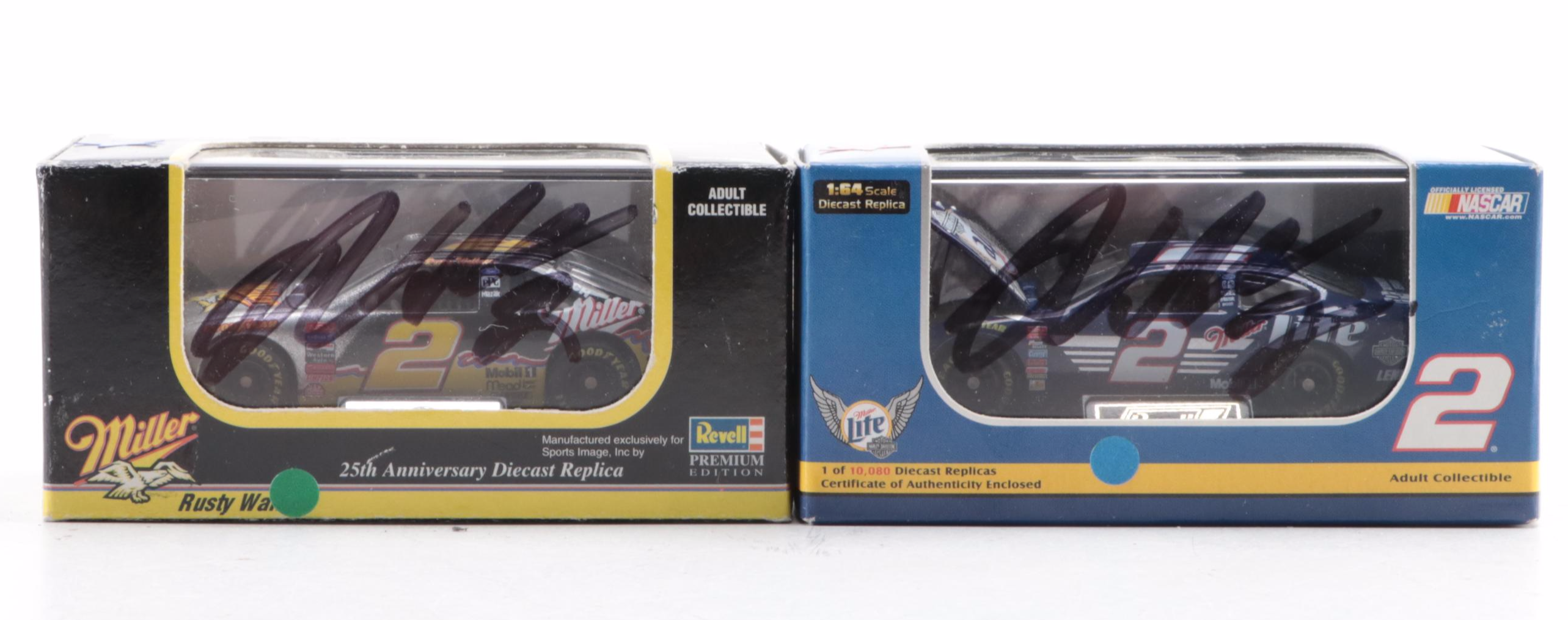 Rusty Wallace, Kenny Wallace Signed Diecast Toy Model Race Cars