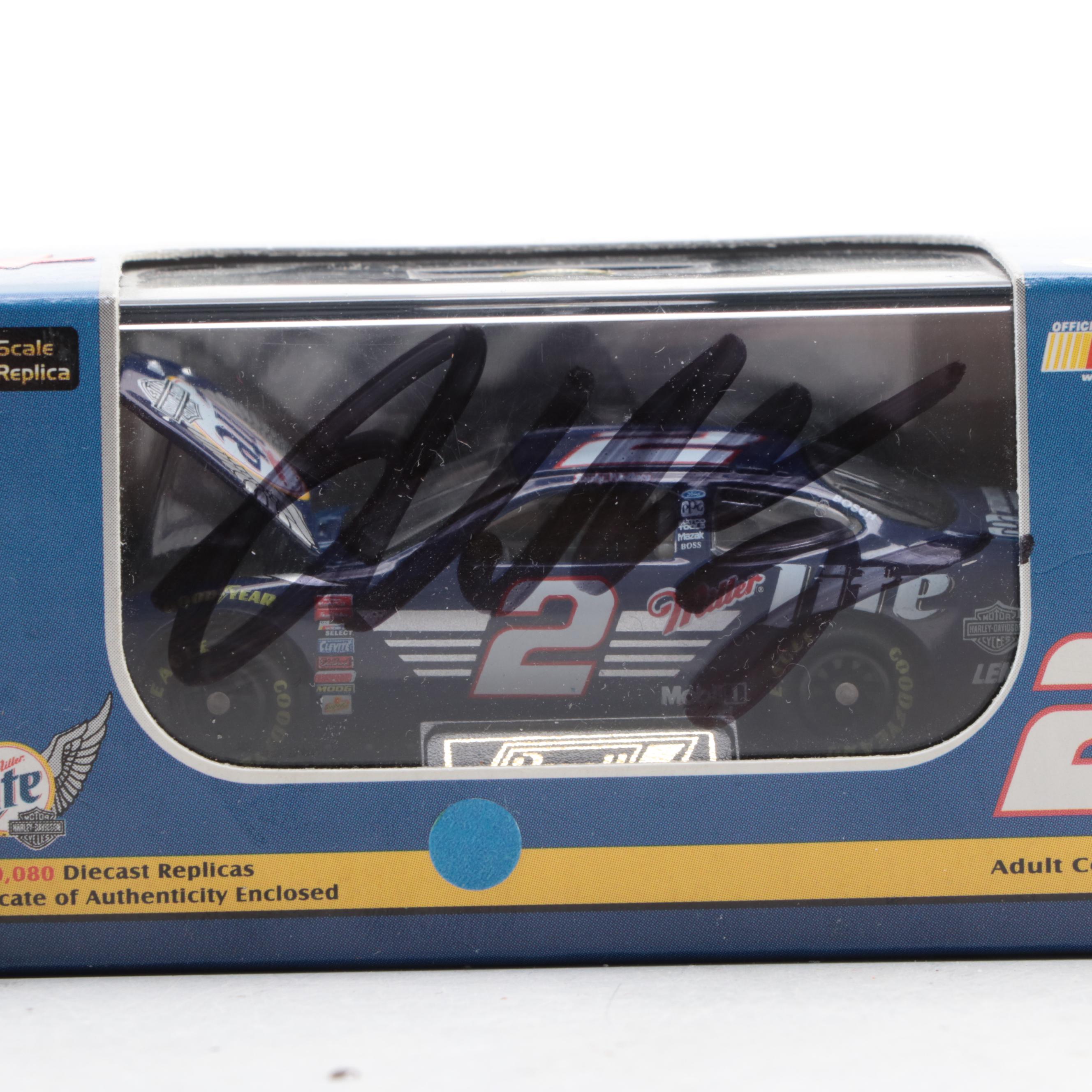 Rusty Wallace, Kenny Wallace Signed Diecast Toy Model Race Cars
