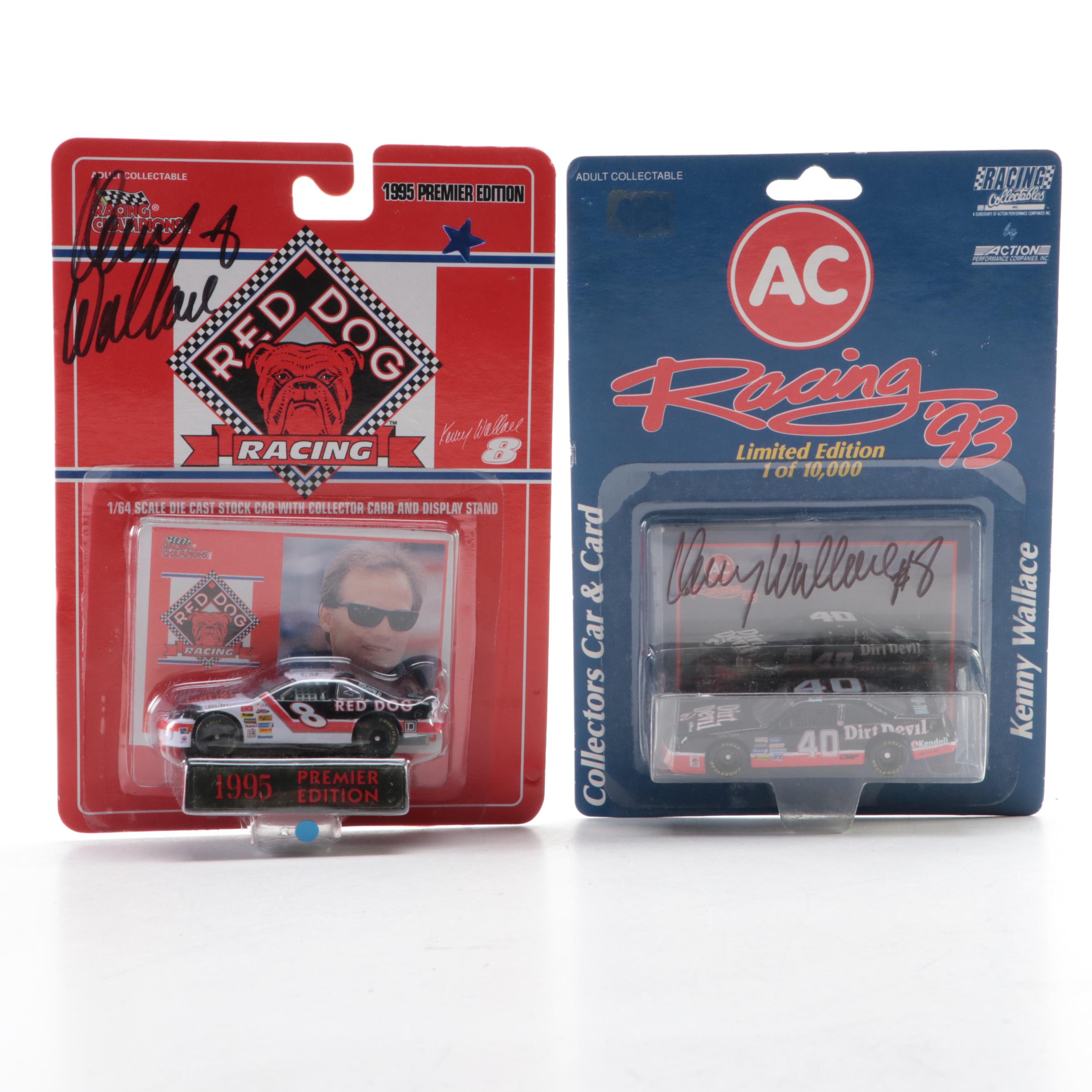Rusty Wallace, Kenny Wallace Signed Diecast Toy Model Race Cars