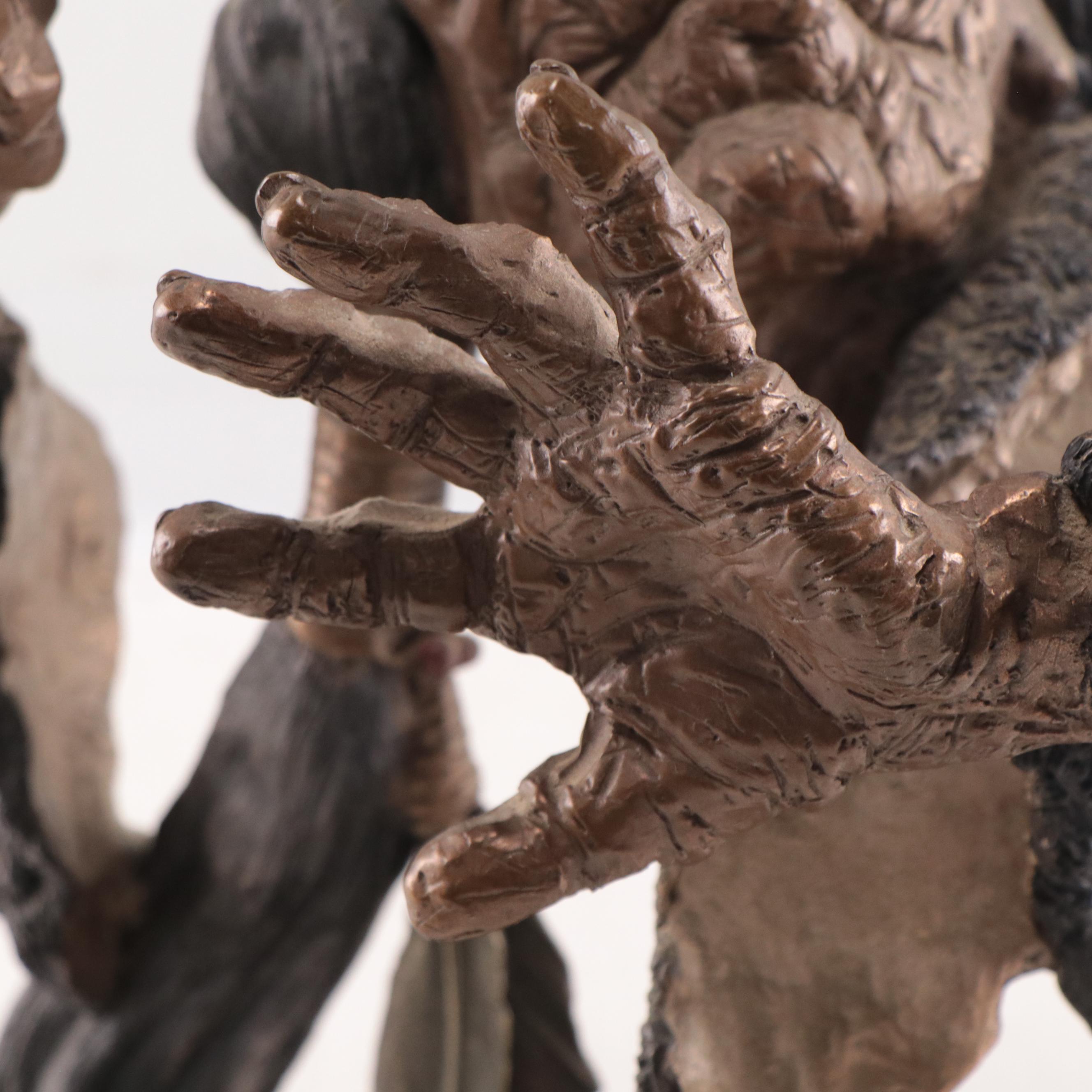 Mark Hopkins Bronze Sculpture of a Native American Figure, 1998