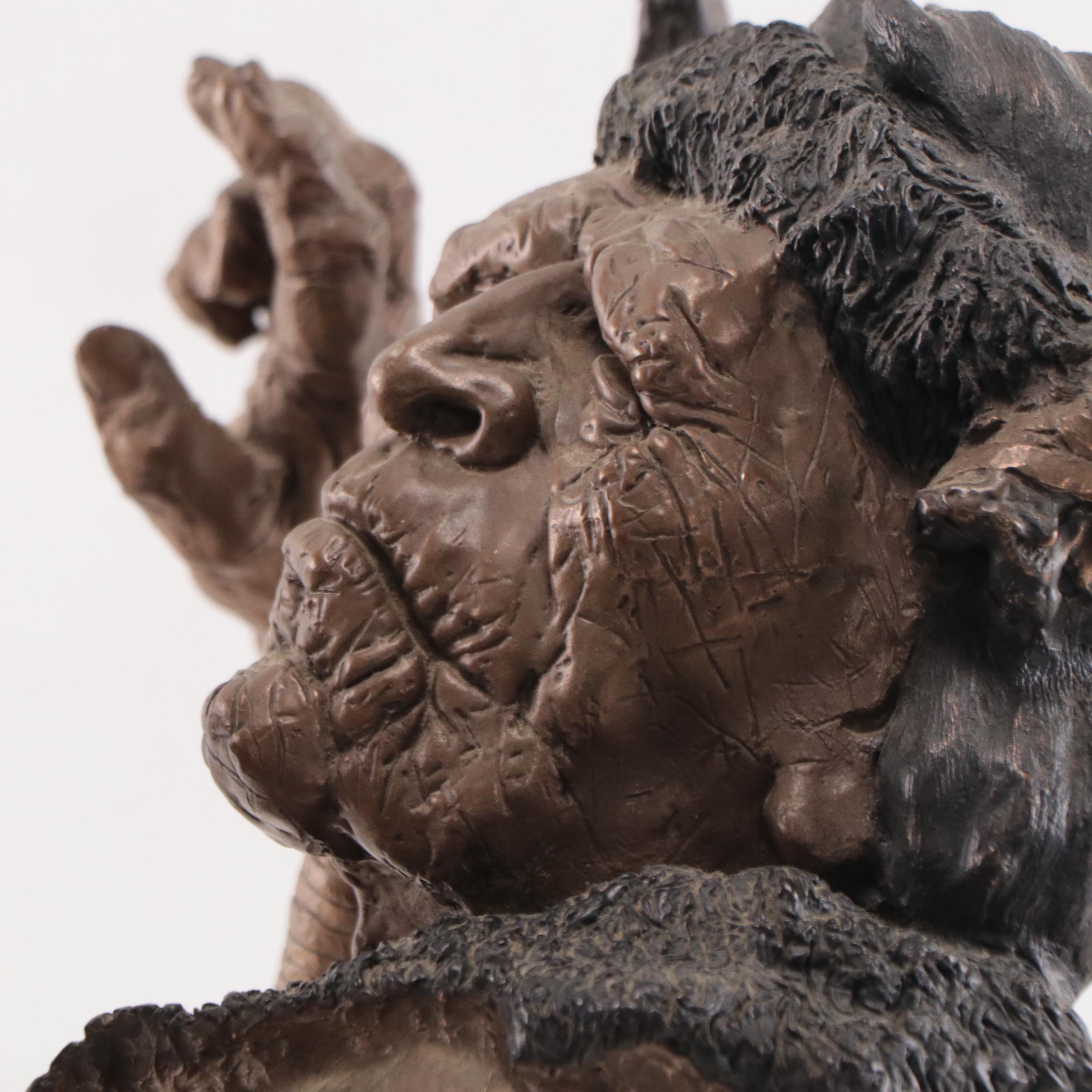 Mark Hopkins Bronze Sculpture of a Native American Figure, 1998