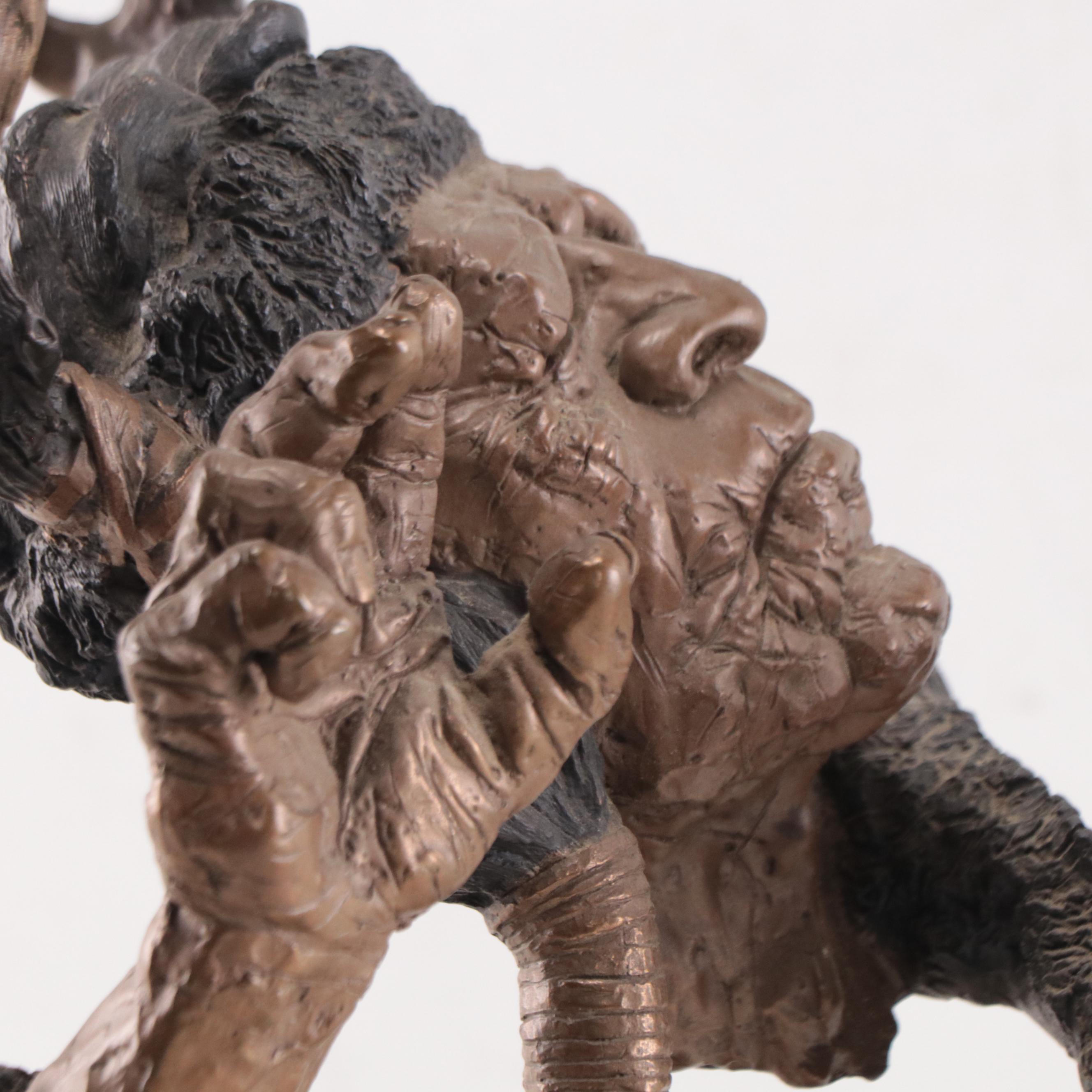 Mark Hopkins Bronze Sculpture of a Native American Figure, 1998