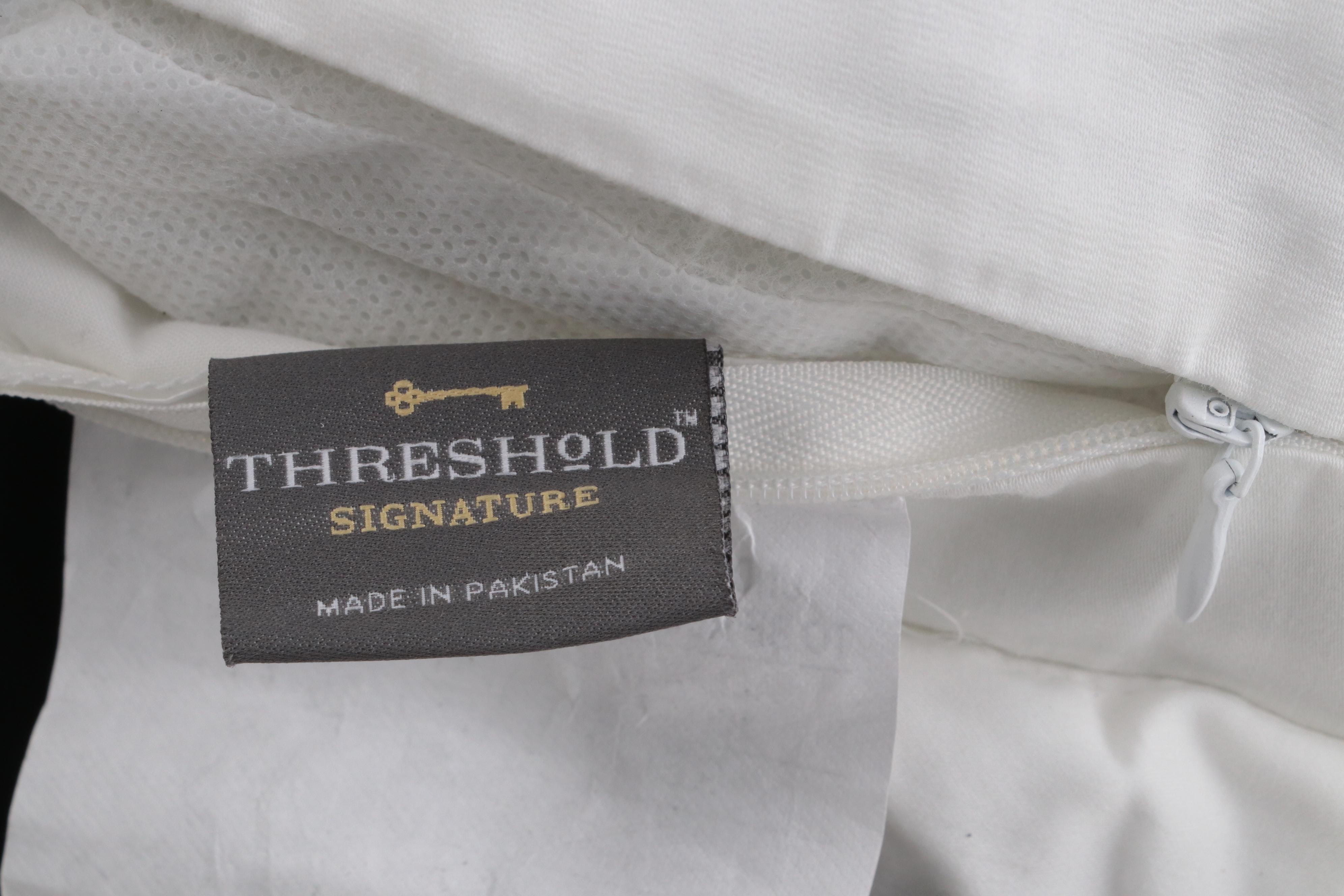 Three Threshold Signature Balanced Blue Border Euro Bed Pillows