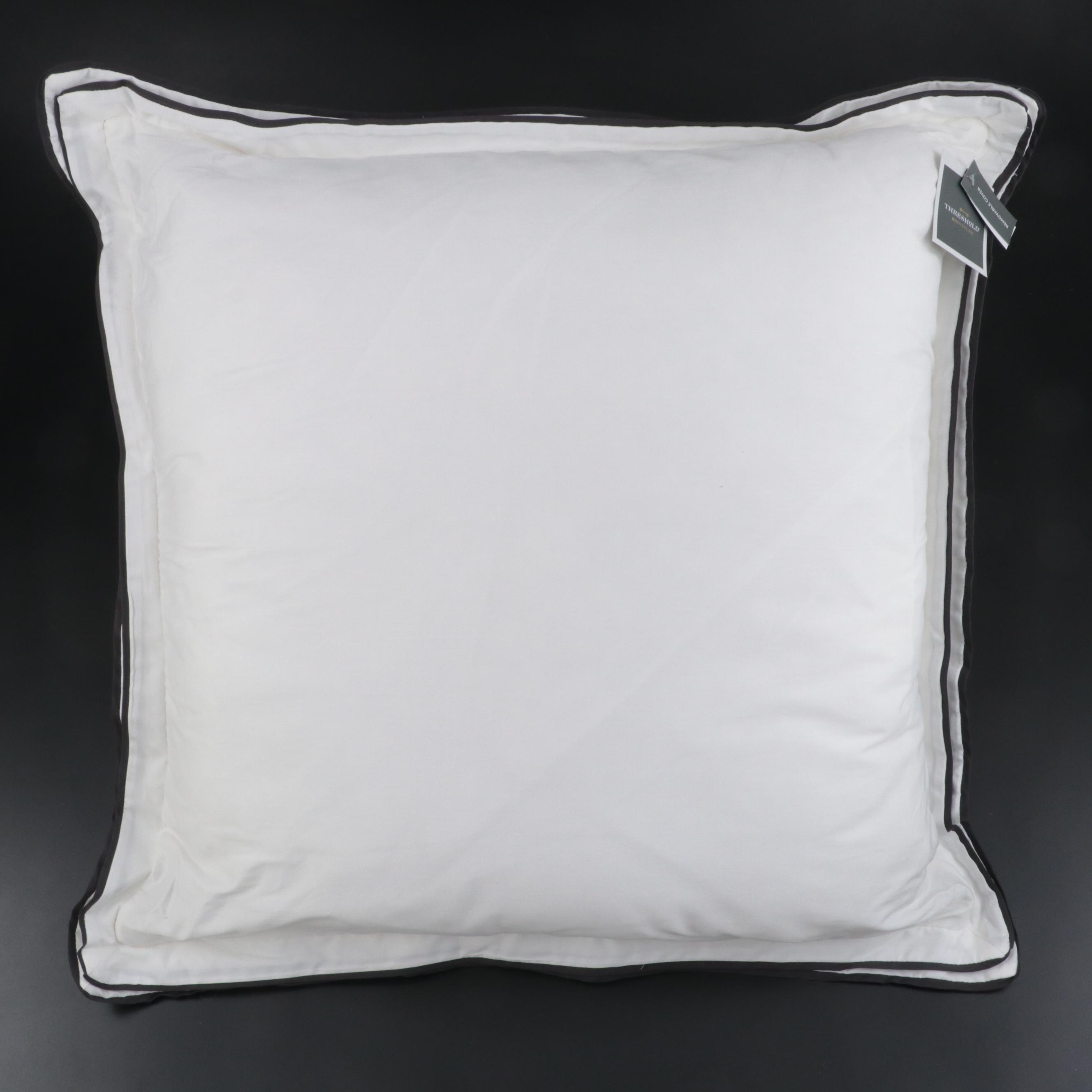 Pair of Threshold Signature Black Border Euro Bed Pillows