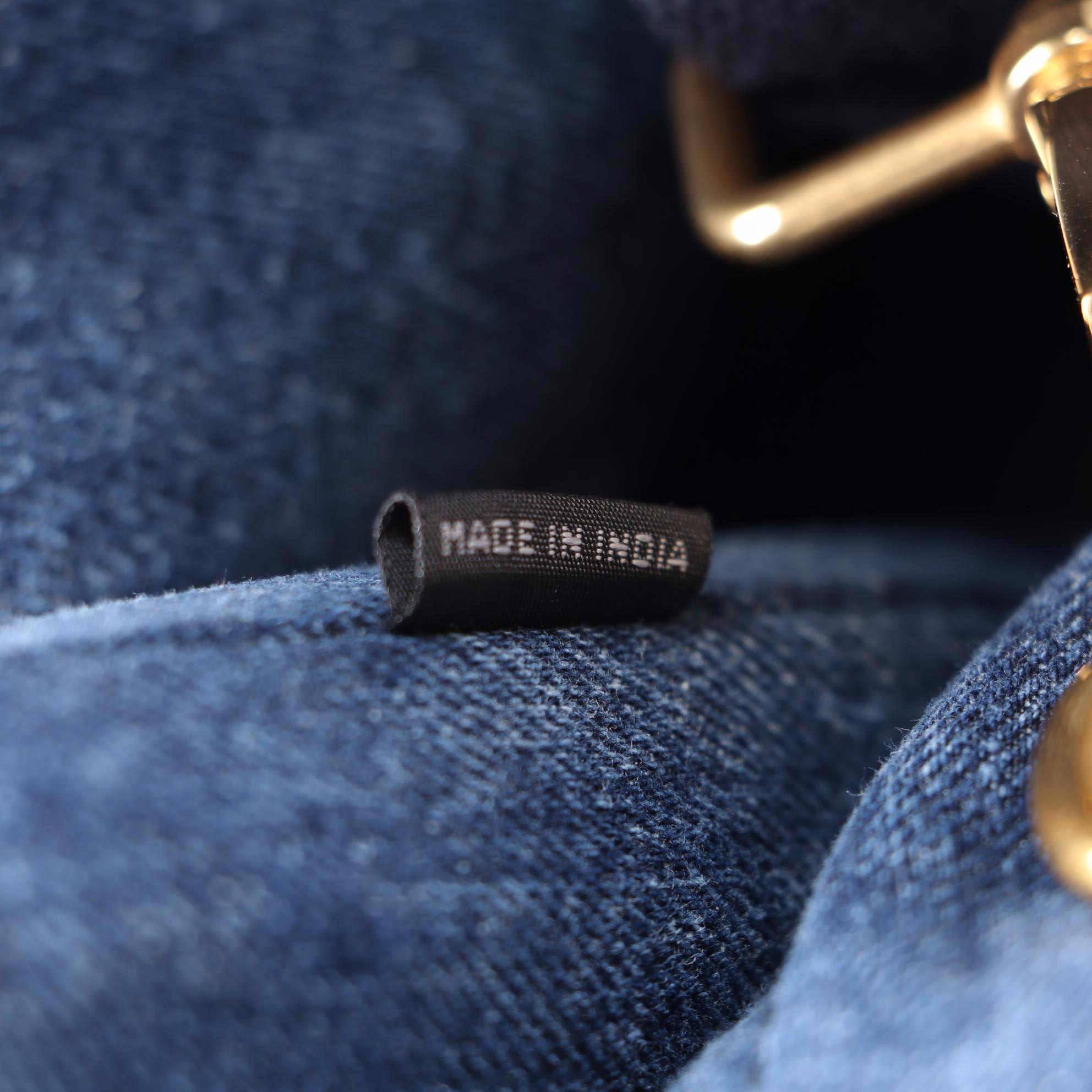 Prada Canapa Denim Canvas Two-Way Tote Bag