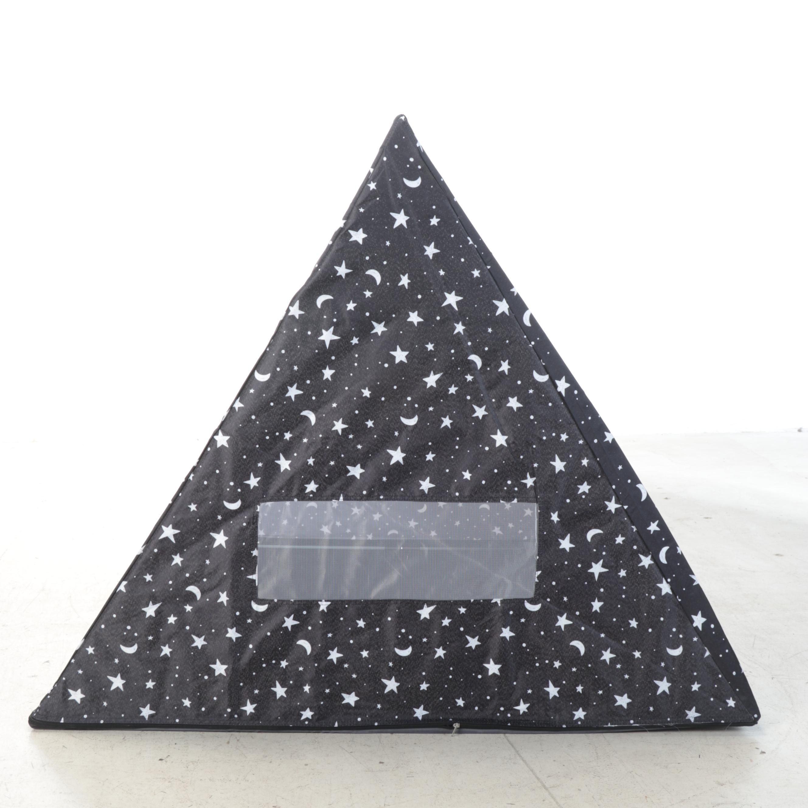 Pillowfort A-Frame Black Stars Print Kid's Play Tent