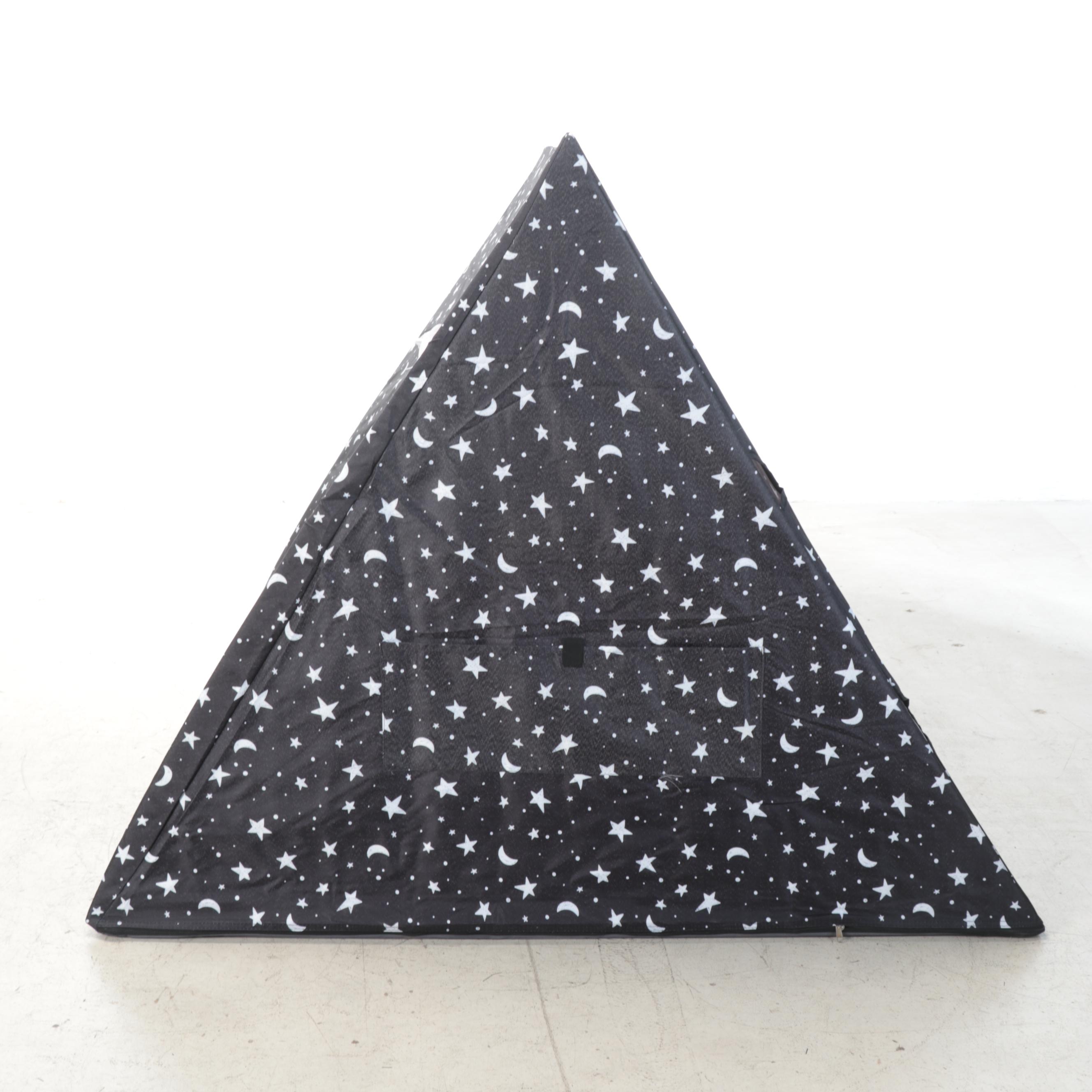 Pillowfort A-Frame Black Stars Print Kid's Play Tent