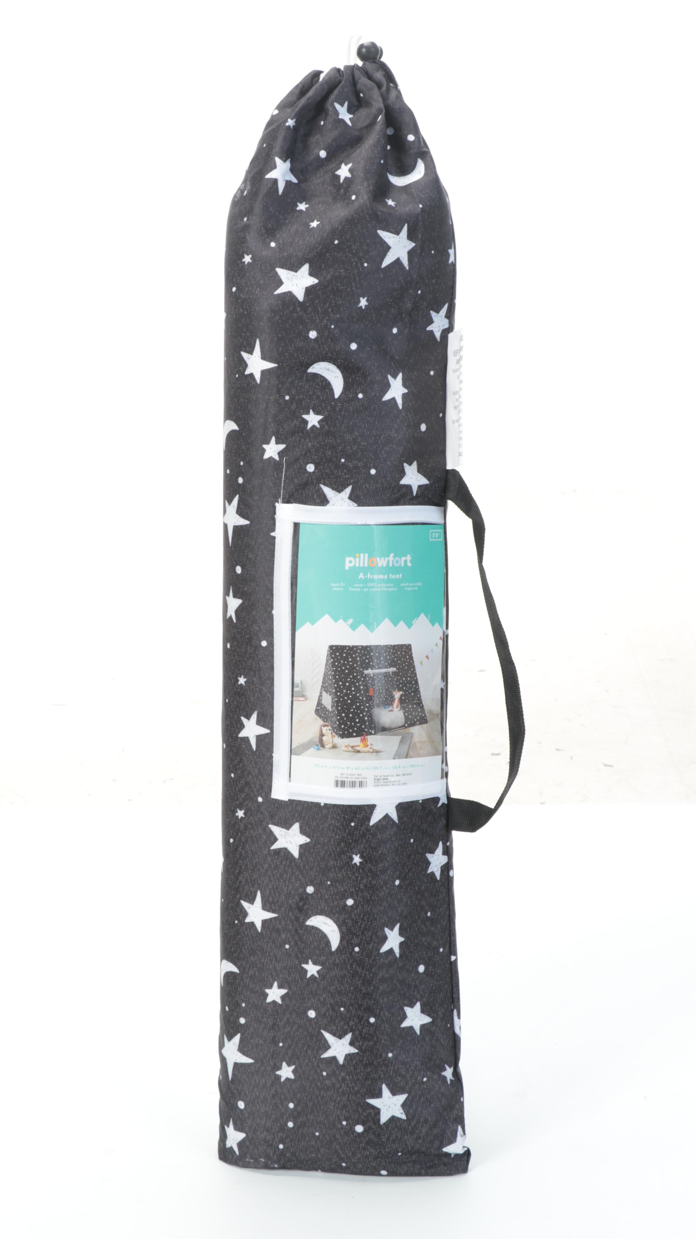 Pillowfort A-Frame Black Stars Print Kid's Play Tent